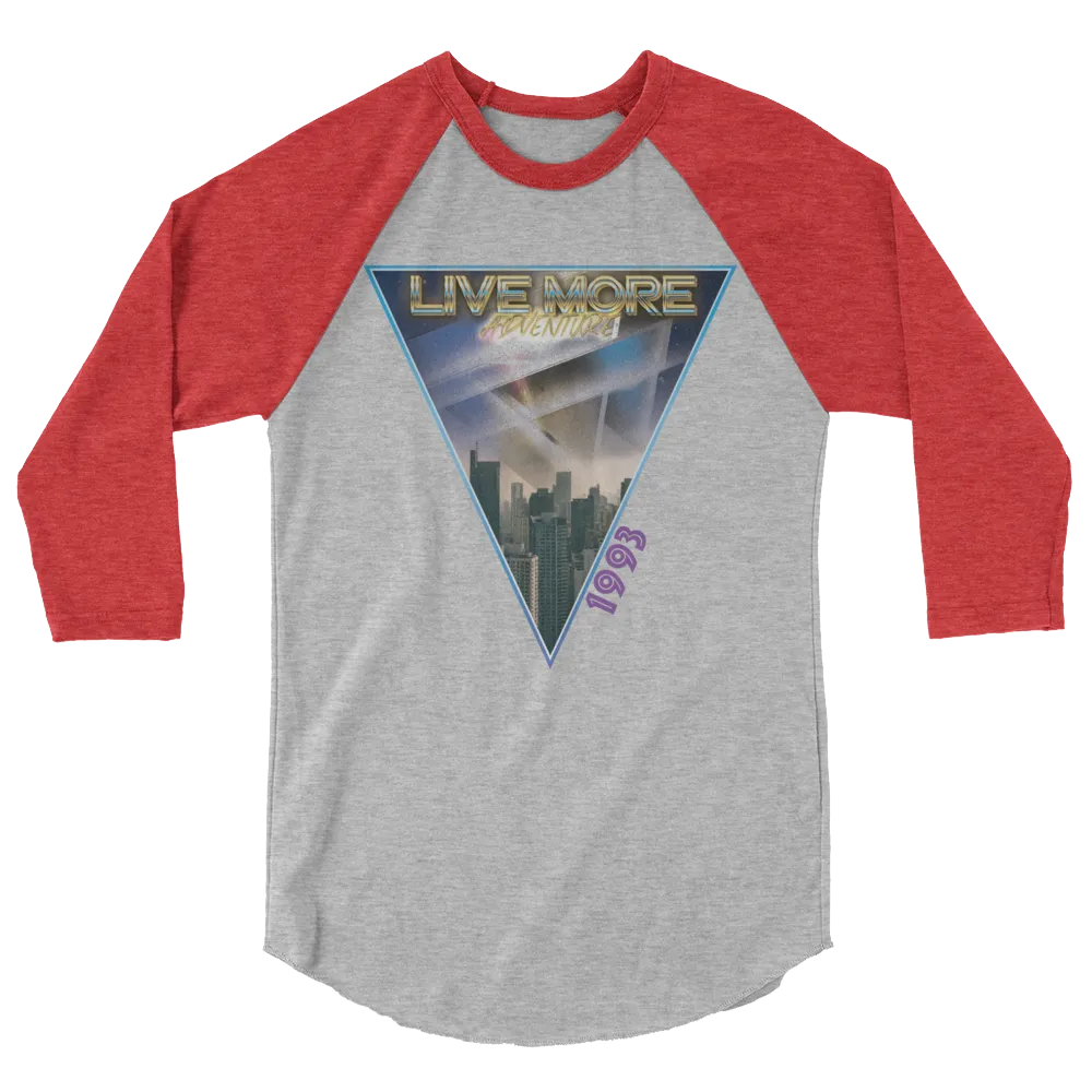 Live More Adventure Vintage 3/4 sleeve raglan shirt