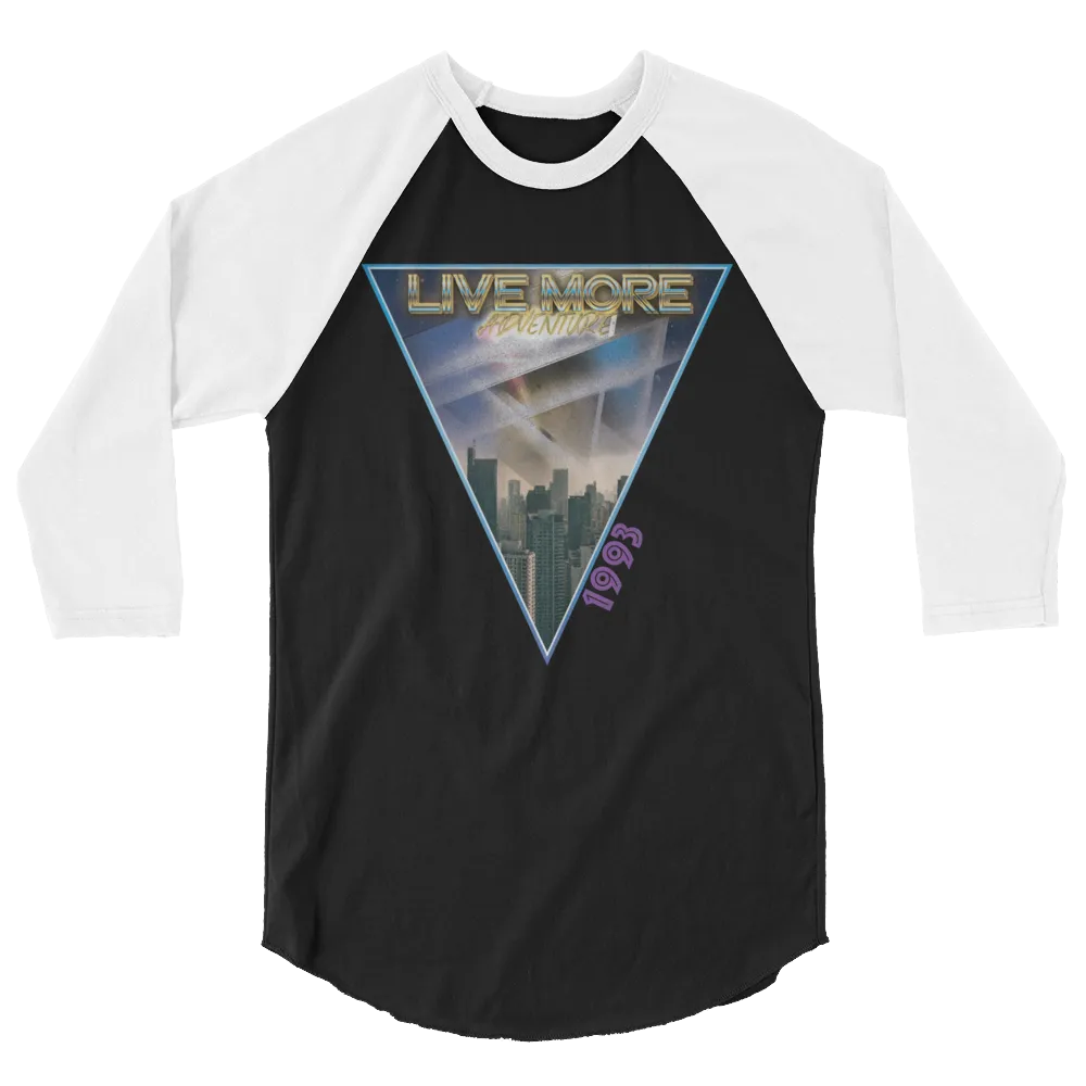 Live More Adventure Vintage 3/4 sleeve raglan shirt