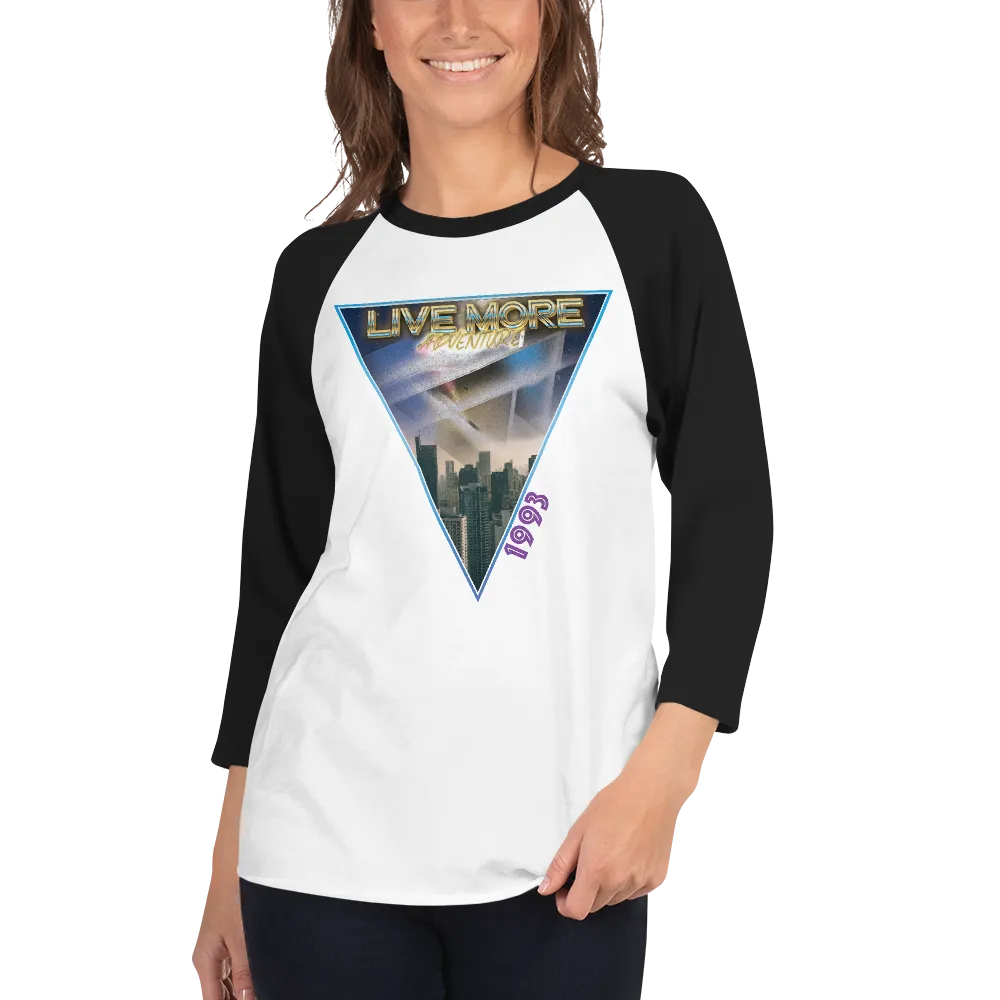 Live More Adventure Vintage 3/4 sleeve raglan shirt