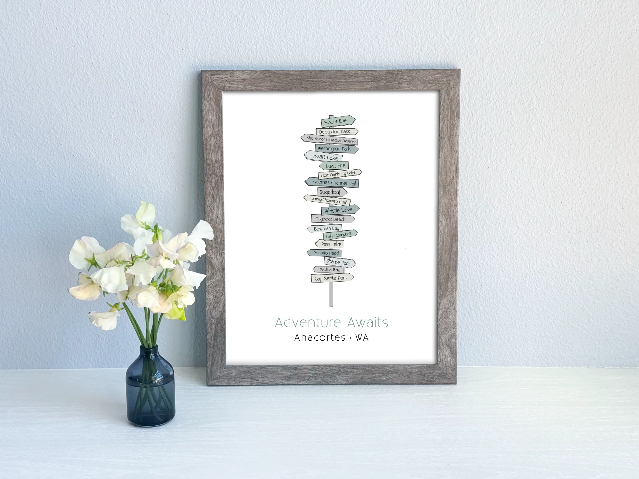 Local Signpost Series - Anacortes Art Print (Unframed)