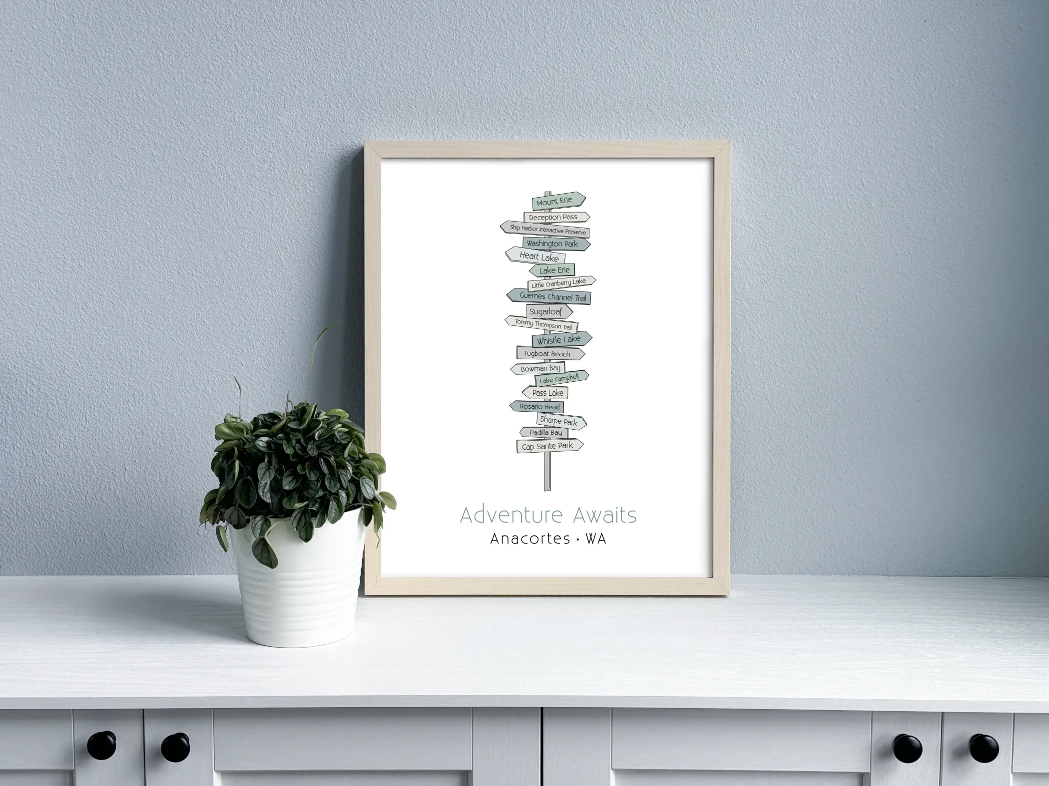 Local Signpost Series - Anacortes Art Print (Unframed)
