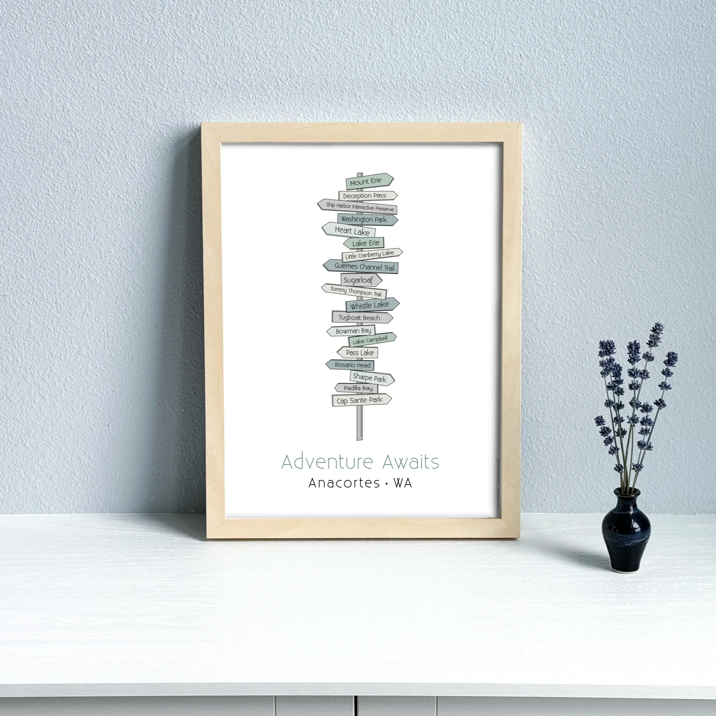 Local Signpost Series - Anacortes Art Print (Unframed)