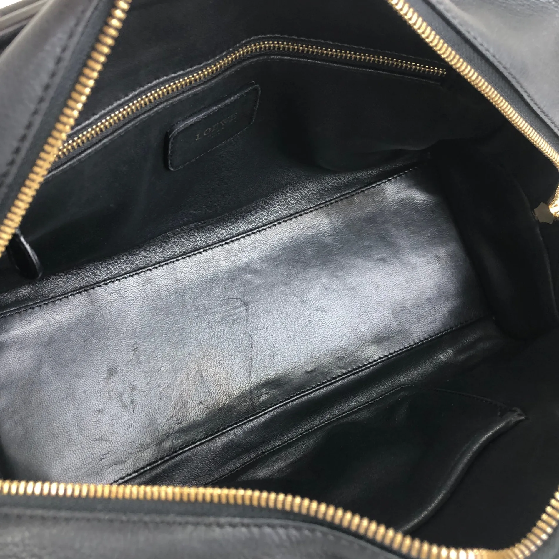 LOEWE Amazona28 Anagram Handbag Boston bag Black Vintage 4ve2yy