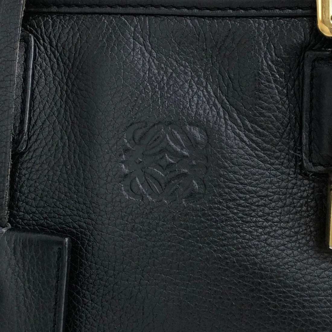 LOEWE Amazona28 Anagram Handbag Boston bag Black Vintage 4ve2yy