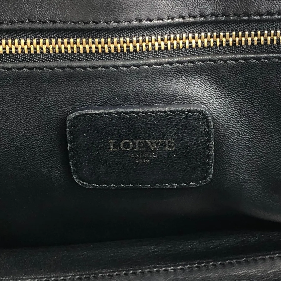 LOEWE Amazona28 Anagram Handbag Boston bag Black Vintage 4ve2yy