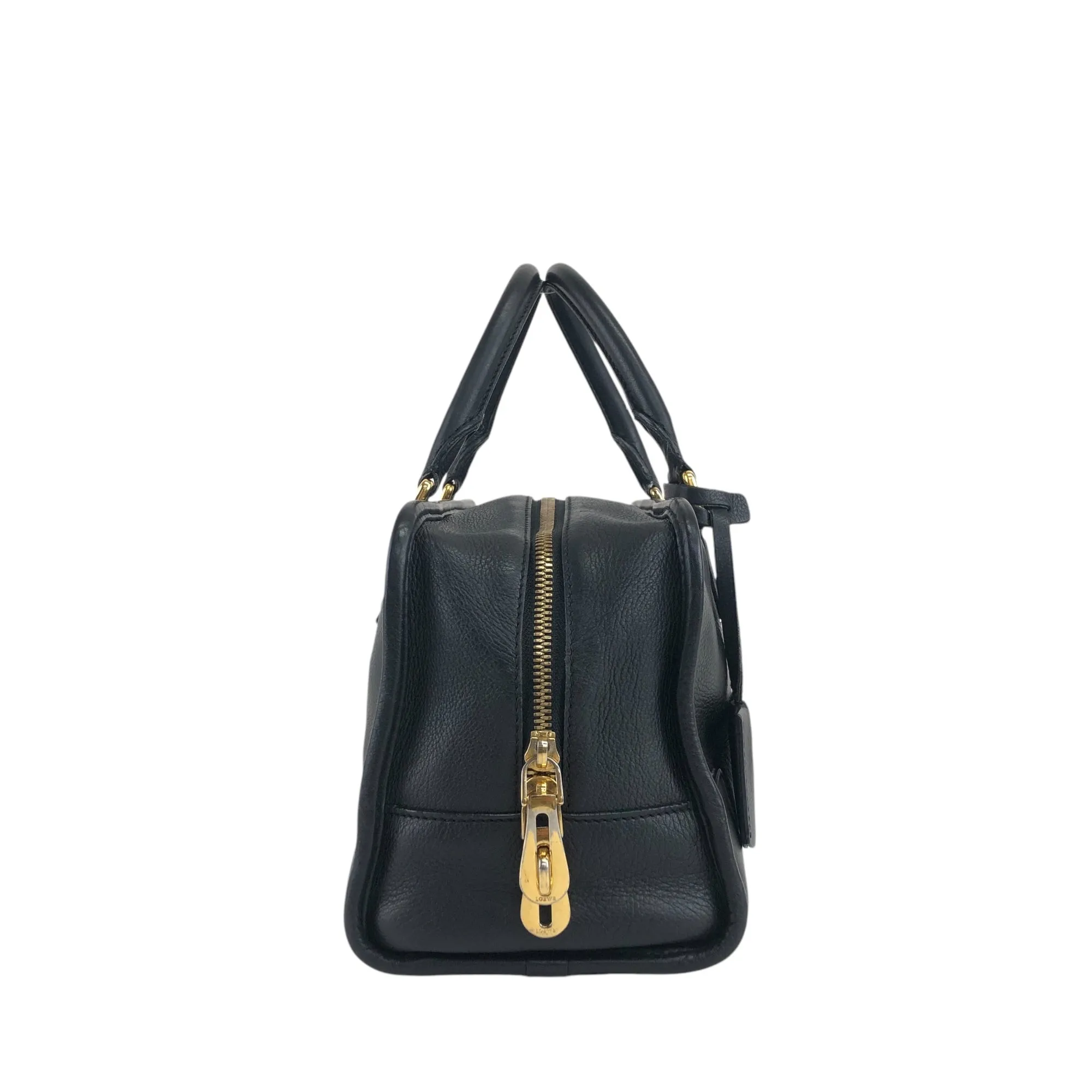 LOEWE Amazona28 Anagram Handbag Boston bag Black Vintage 4ve2yy