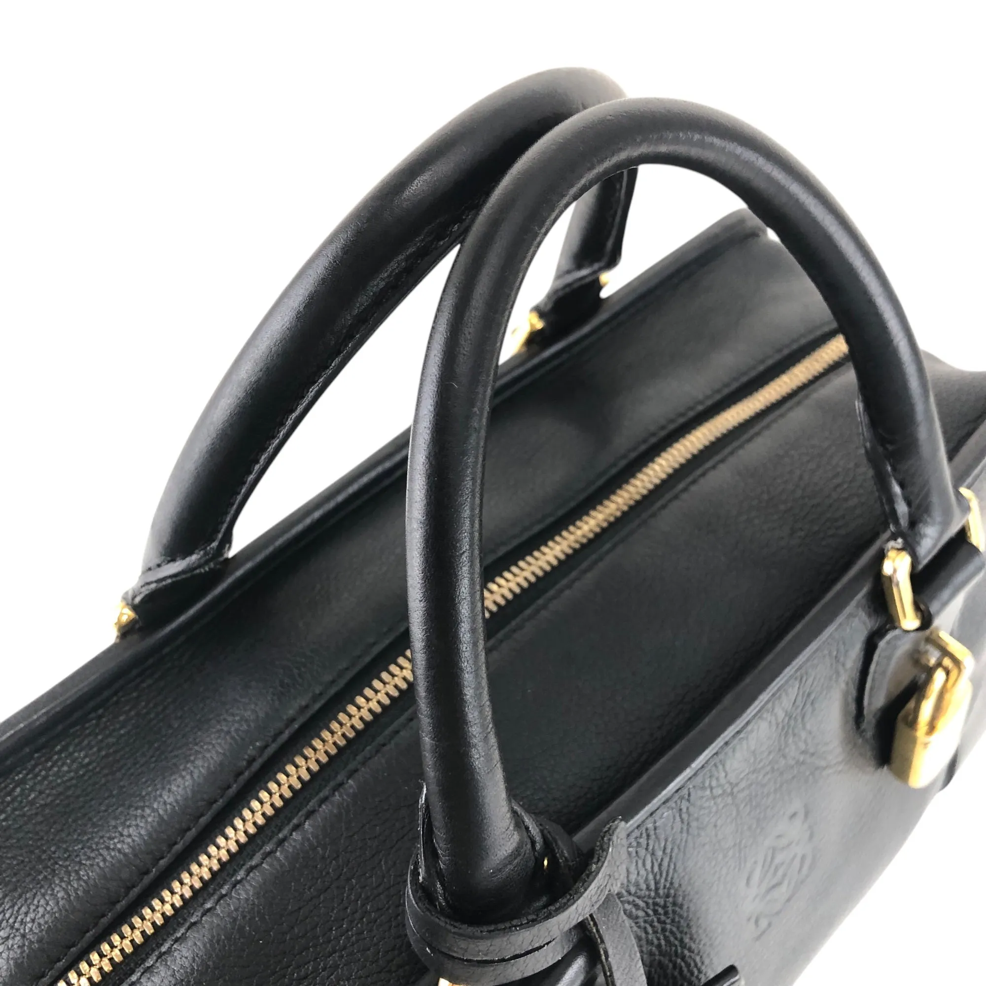 LOEWE Amazona28 Anagram Handbag Boston bag Black Vintage 4ve2yy