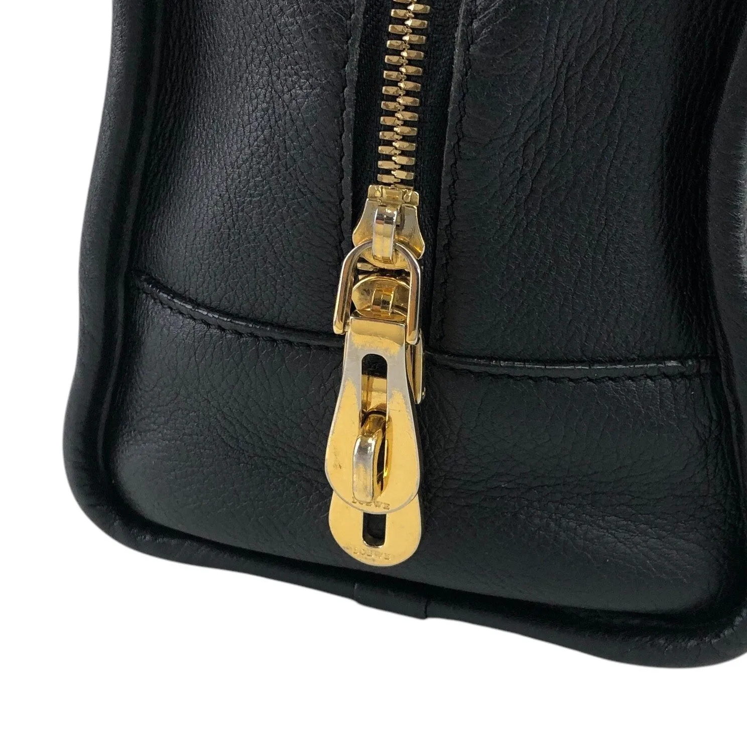 LOEWE Amazona28 Anagram Handbag Boston bag Black Vintage 4ve2yy