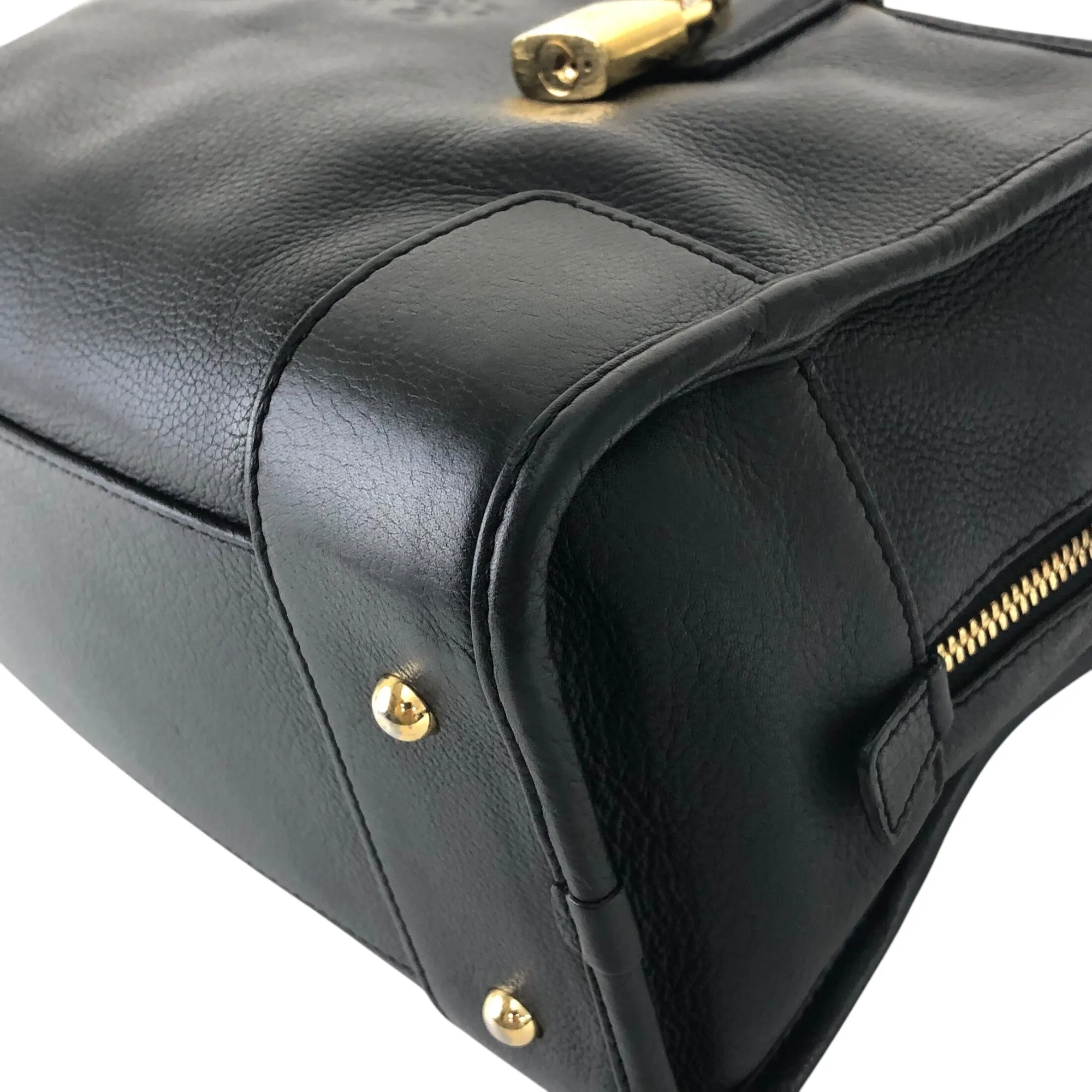 LOEWE Amazona28 Anagram Handbag Boston bag Black Vintage 4ve2yy