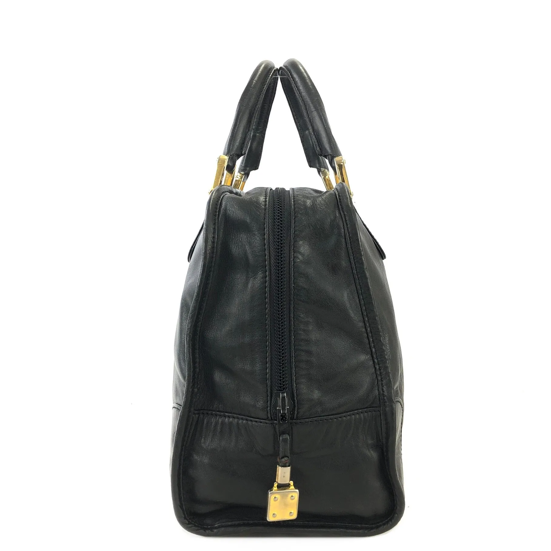 LOEWE Anagram Boston bag Handbag Black Vintage Old zy8pdh
