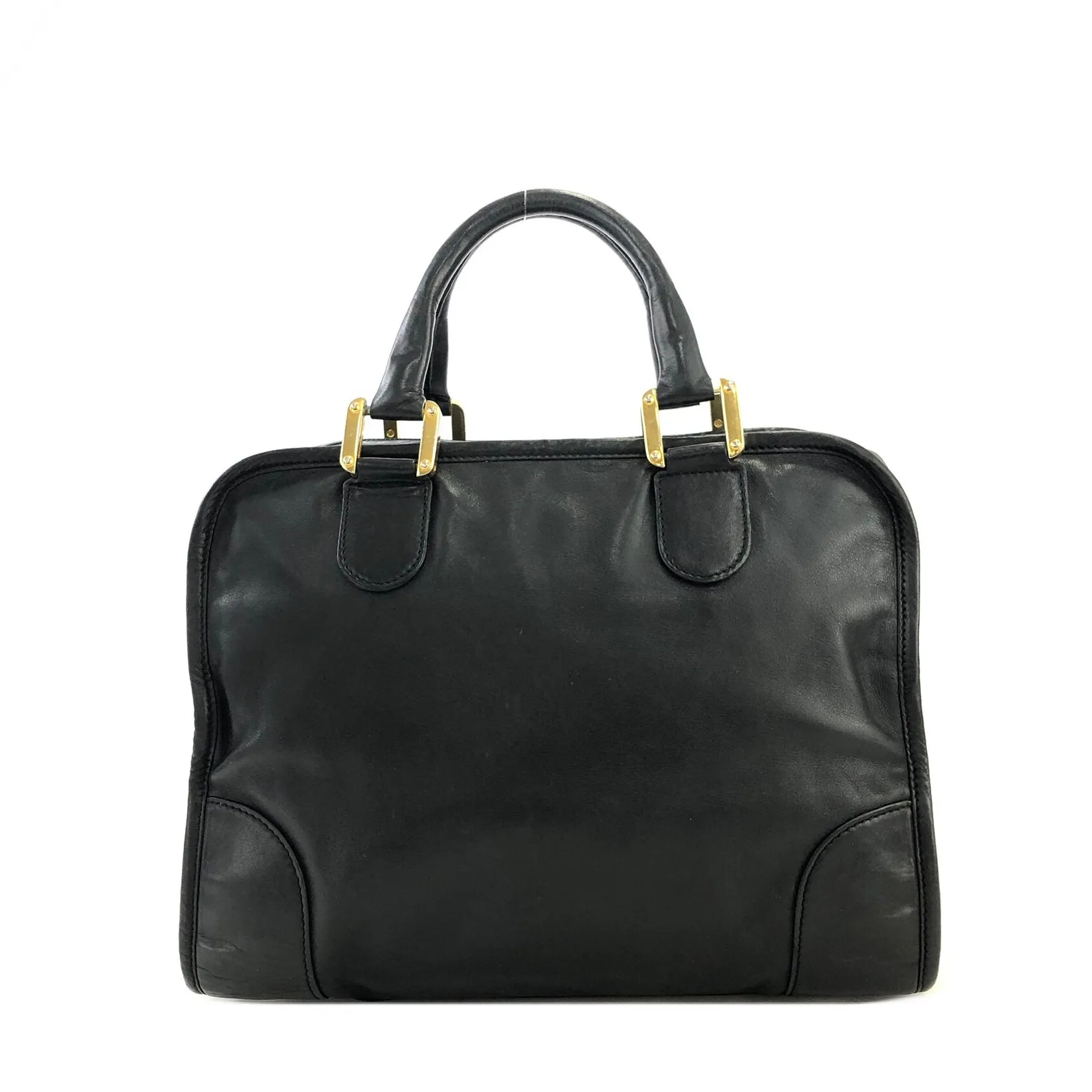 LOEWE Anagram Boston bag Handbag Black Vintage Old zy8pdh