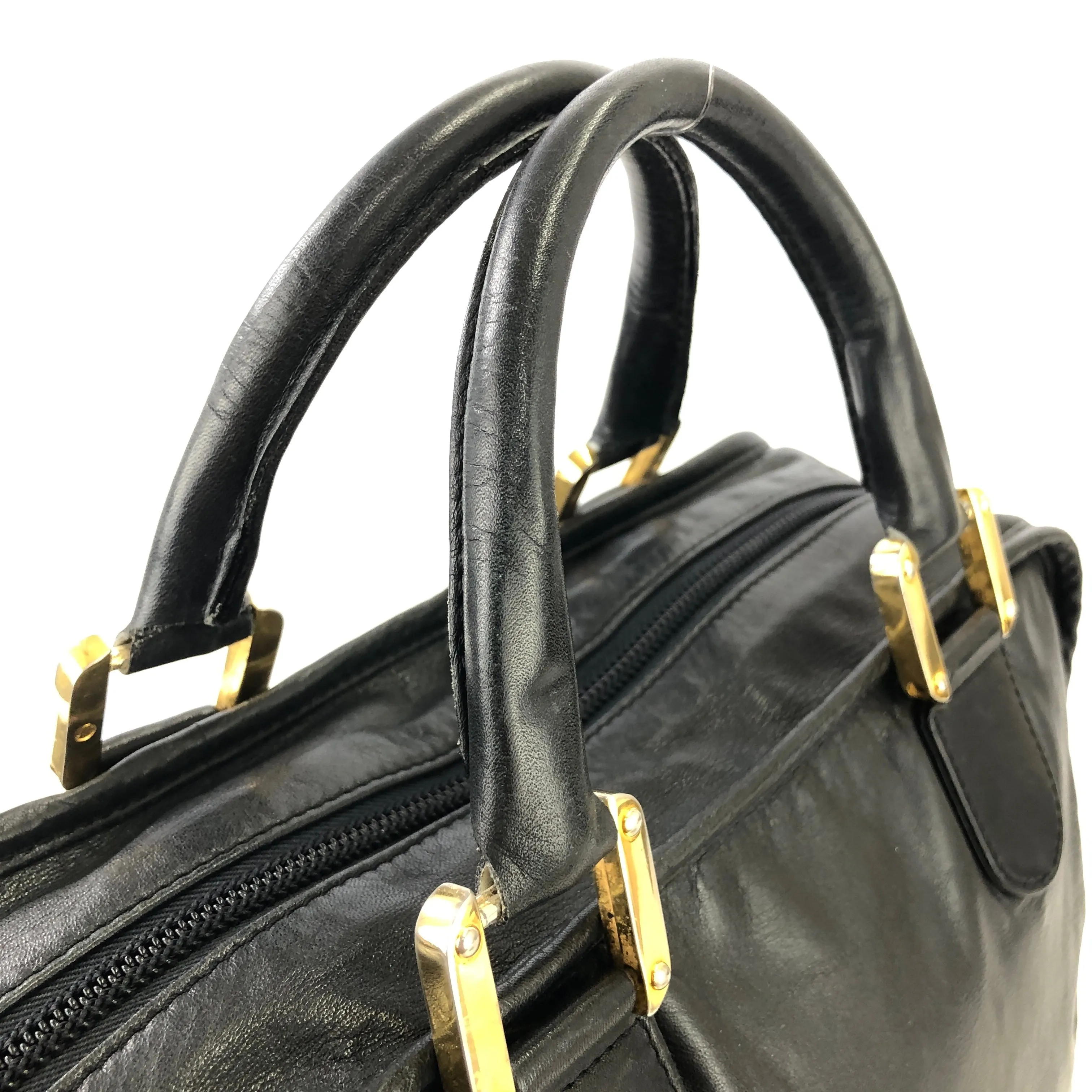 LOEWE Anagram Boston bag Handbag Black Vintage Old zy8pdh