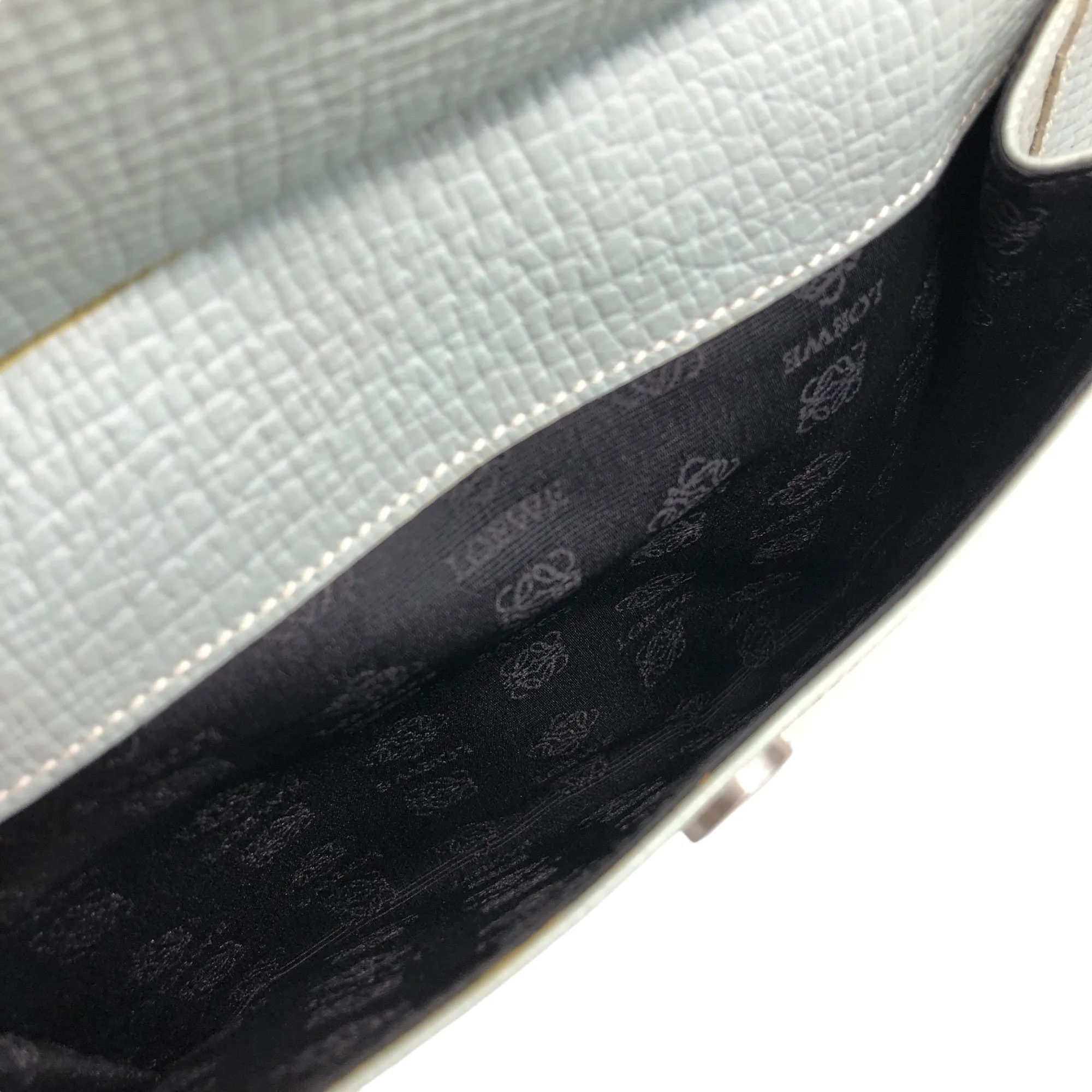 LOEWE Logo Embossed Handbag Light Blue Vintage htyeej