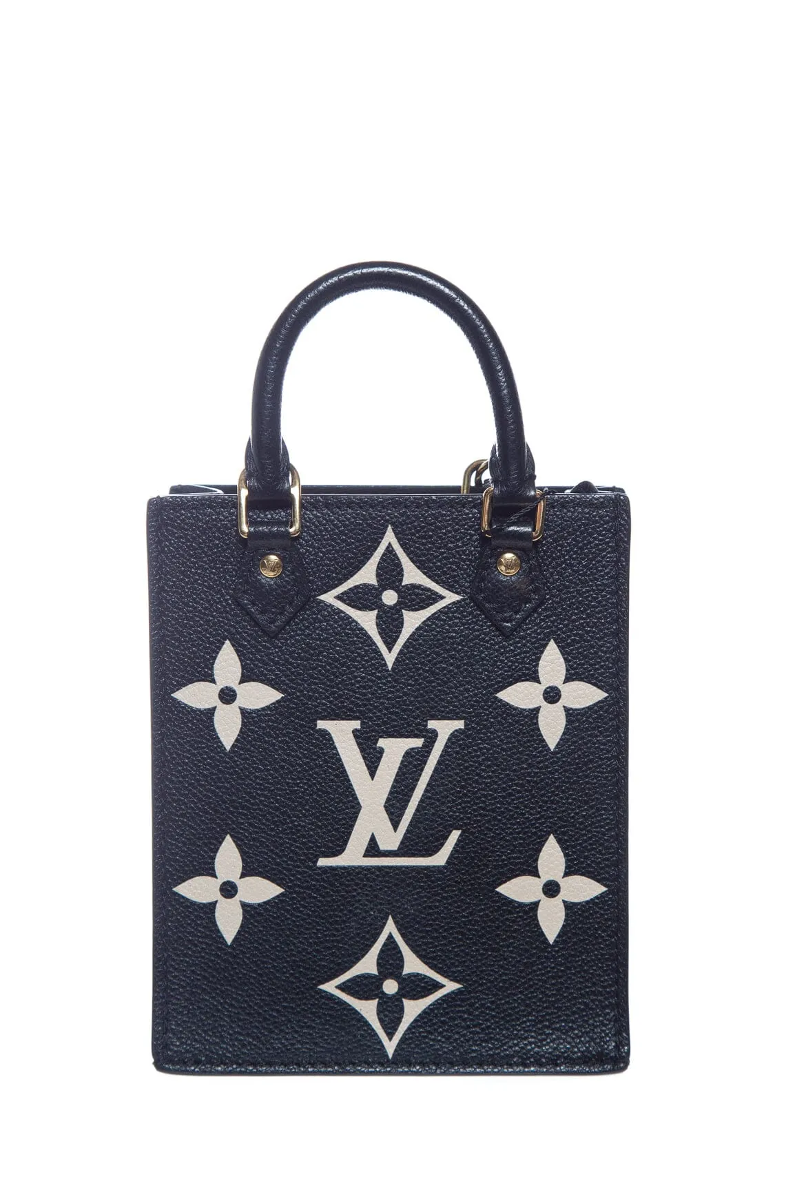 Louis Vuitton Black & Cream Petit Sac Plat Cross-Body
