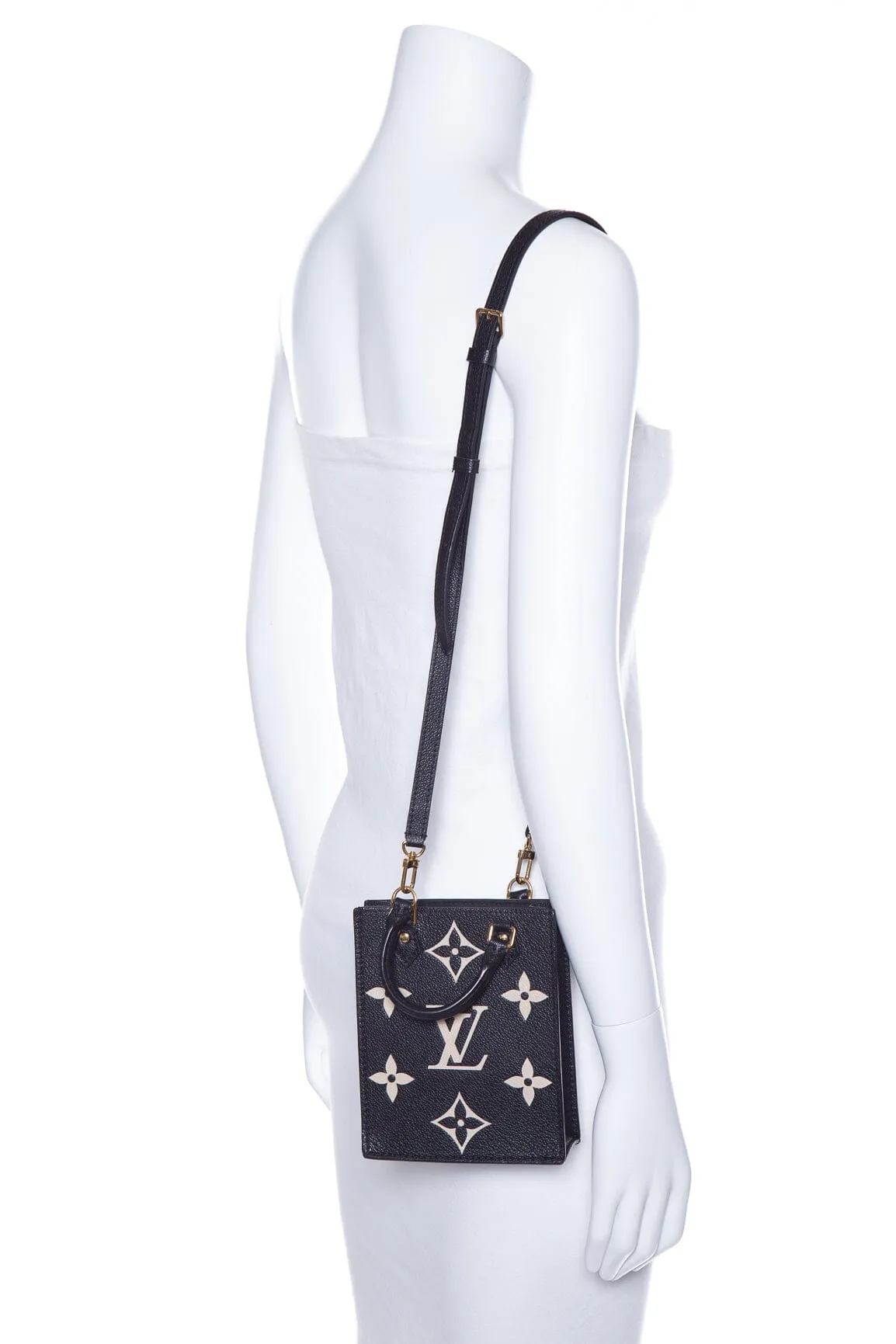 Louis Vuitton Black & Cream Petit Sac Plat Cross-Body