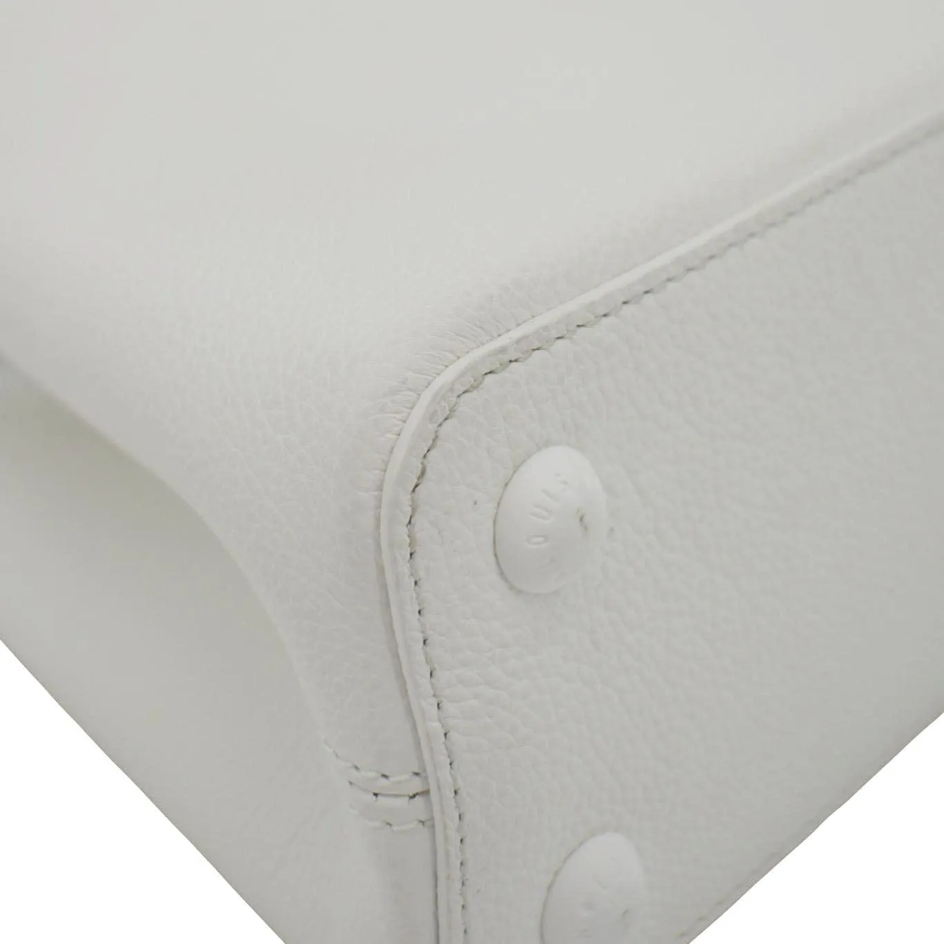 LOUIS VUITTON Capucines East-West MM Leather Crossbody Bag White