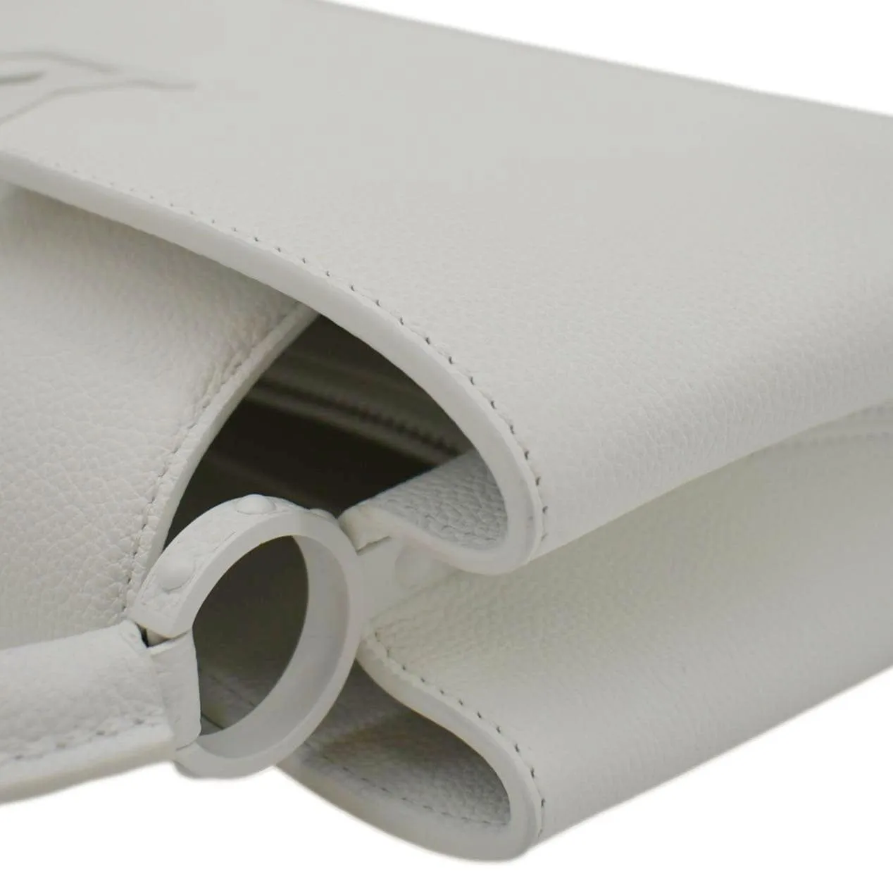 LOUIS VUITTON Capucines East-West MM Leather Crossbody Bag White