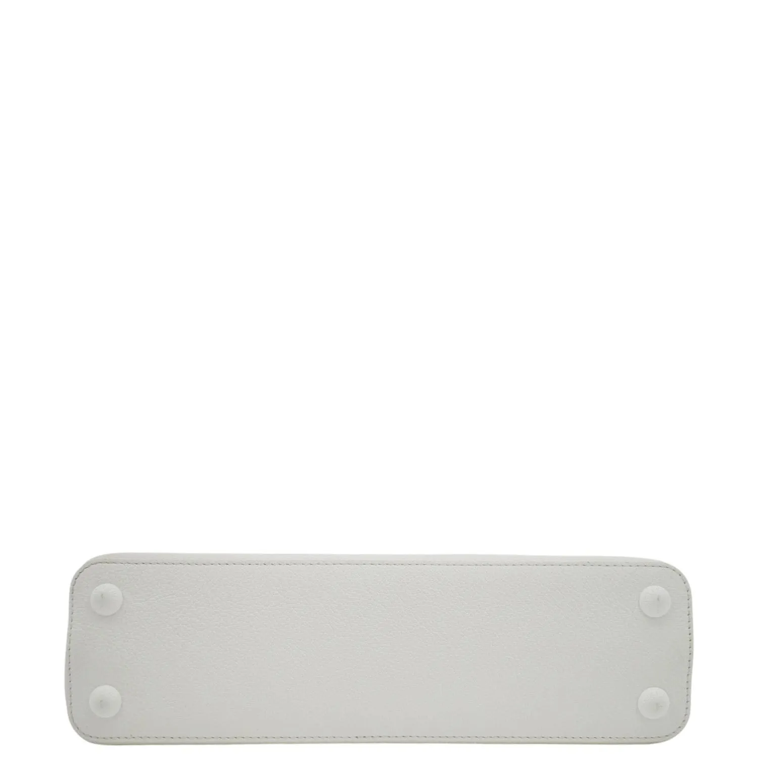 LOUIS VUITTON Capucines East-West MM Leather Crossbody Bag White