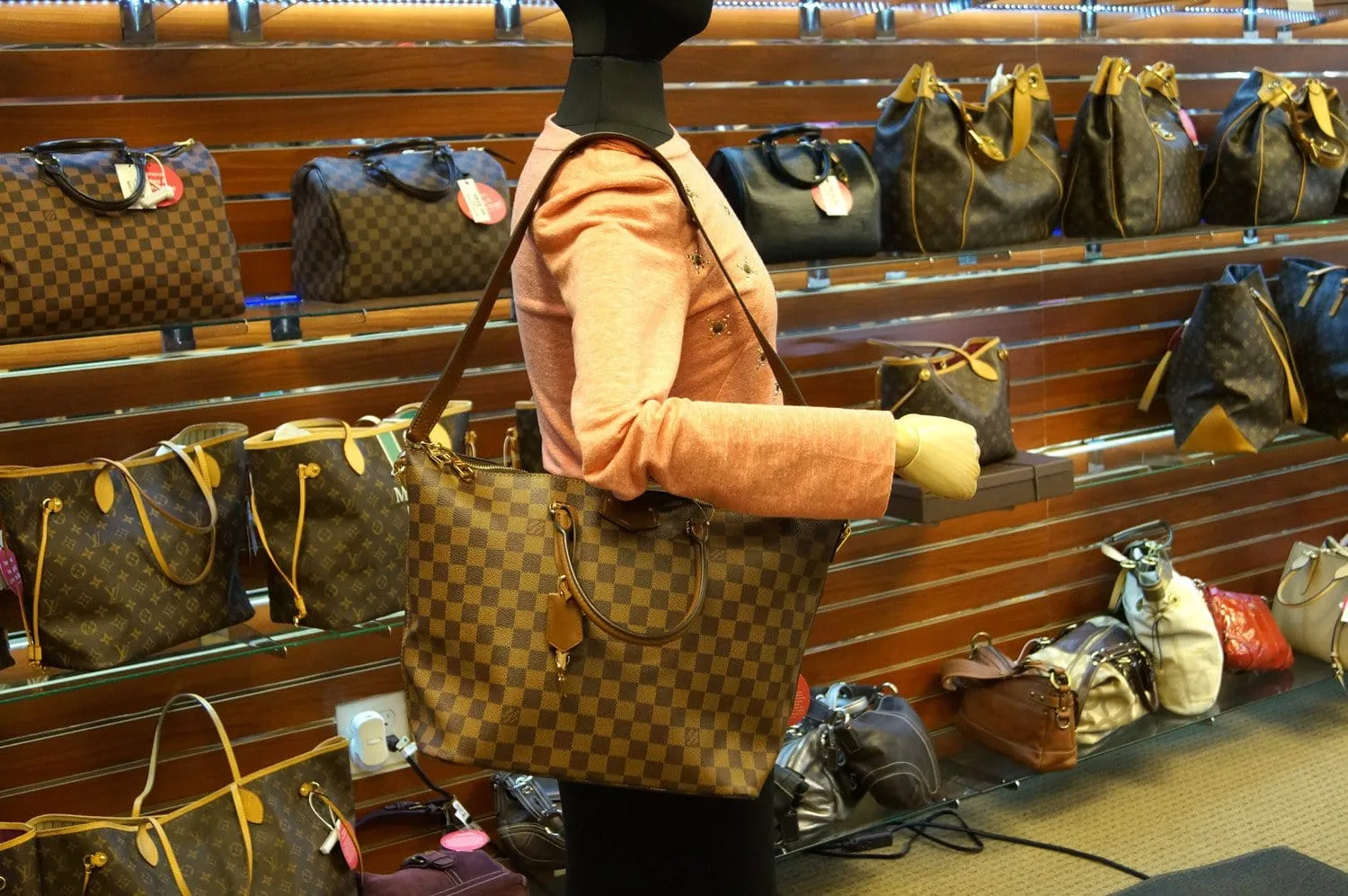LOUIS VUITTON Damier Ebene Belmont Shoulder Handbag