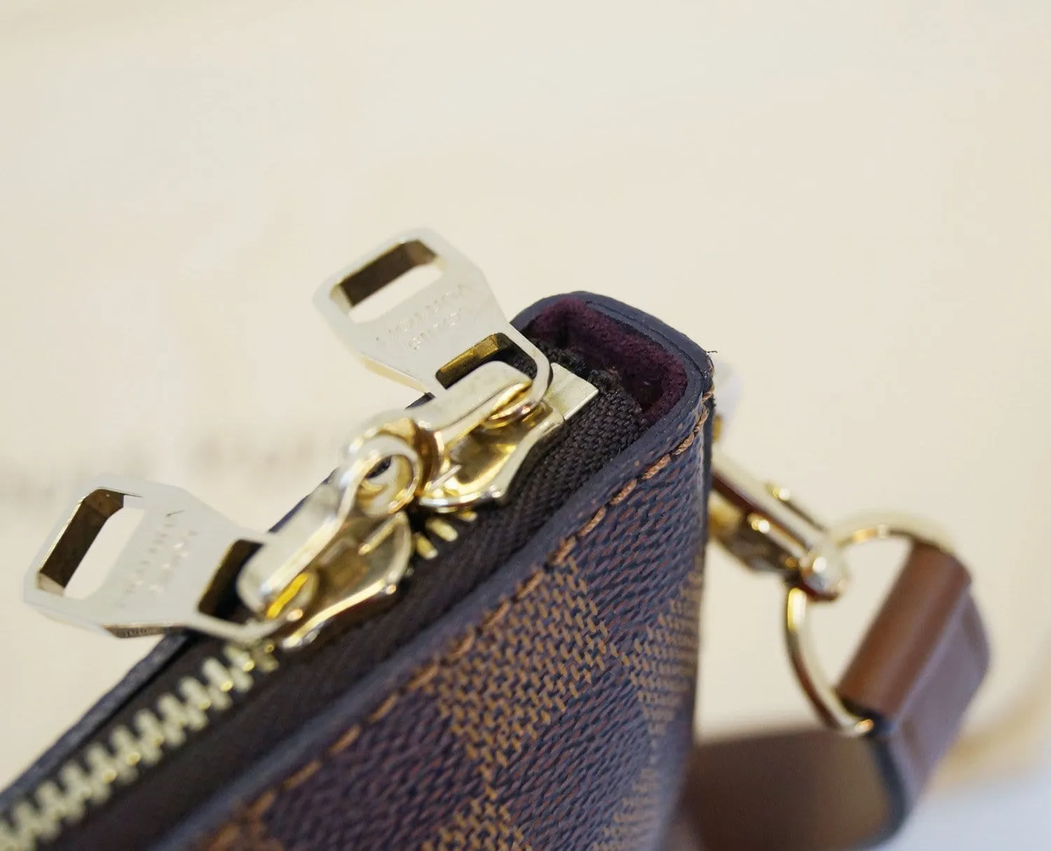 LOUIS VUITTON Damier Ebene Belmont Shoulder Handbag