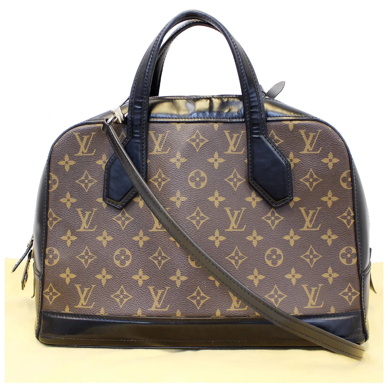 LOUIS VUITTON Dora MM Monogram Canvas Shoulder Handbag Black