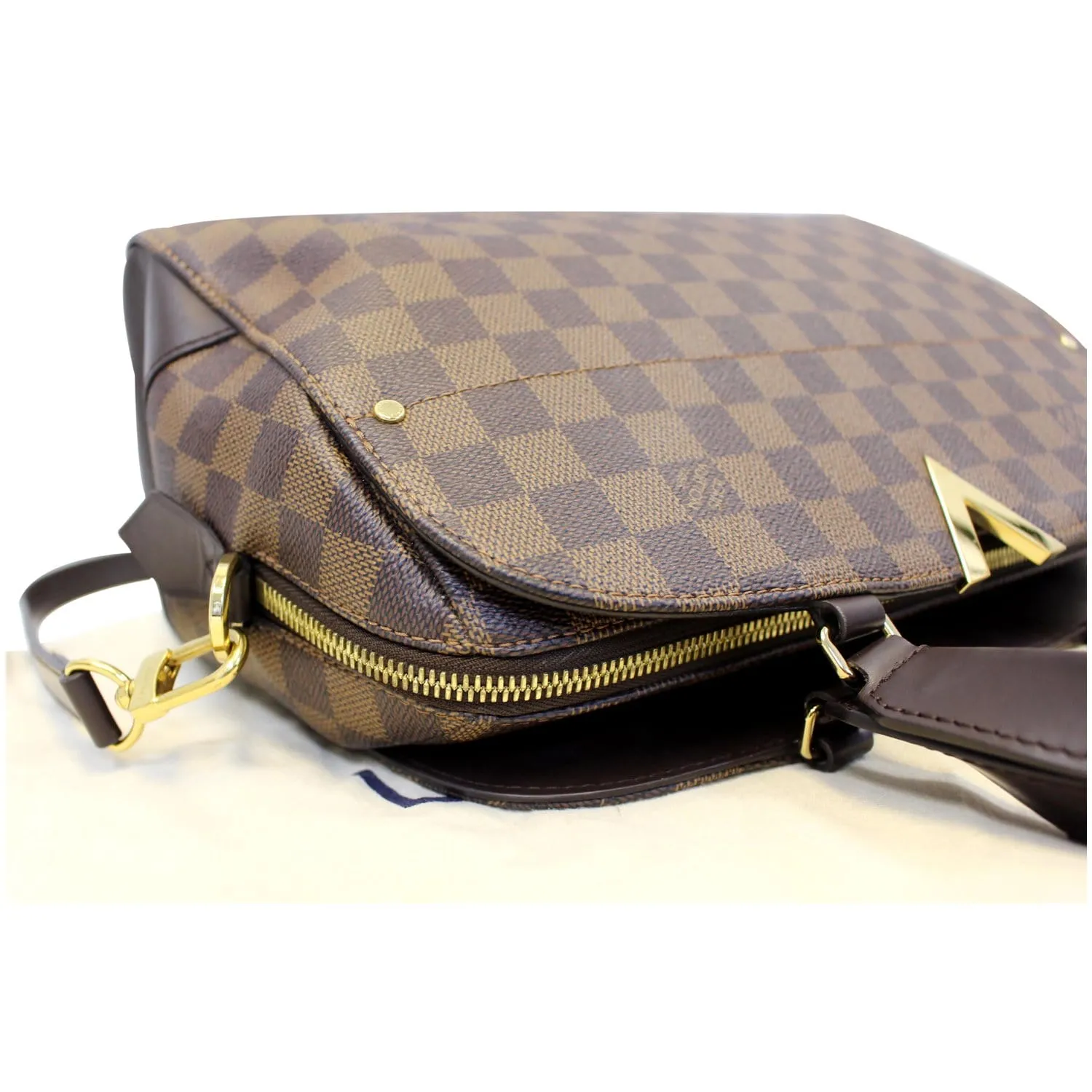 LOUIS VUITTON Kensington Bowling Damier Ebene Shoulder Handbag Brown
