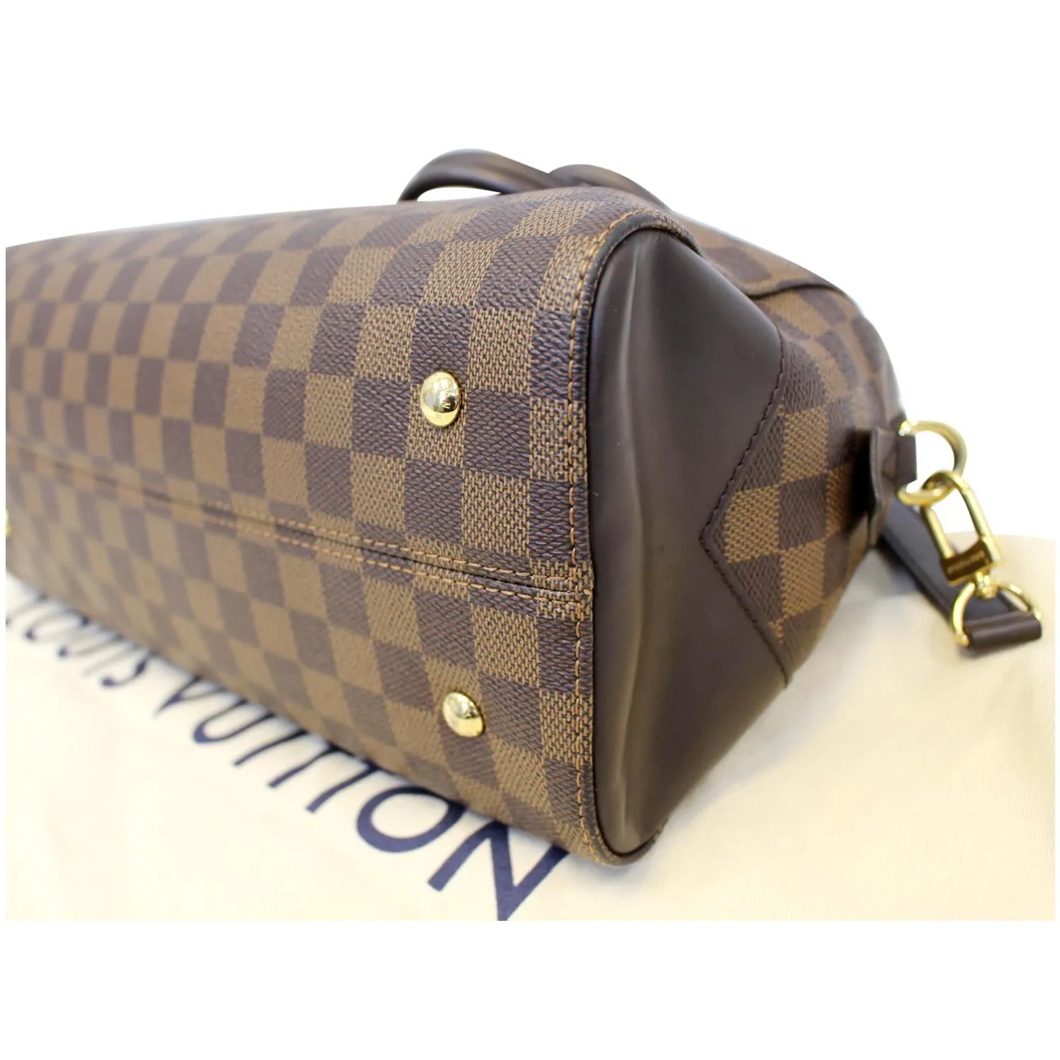 LOUIS VUITTON Kensington Bowling Damier Ebene Shoulder Handbag Brown