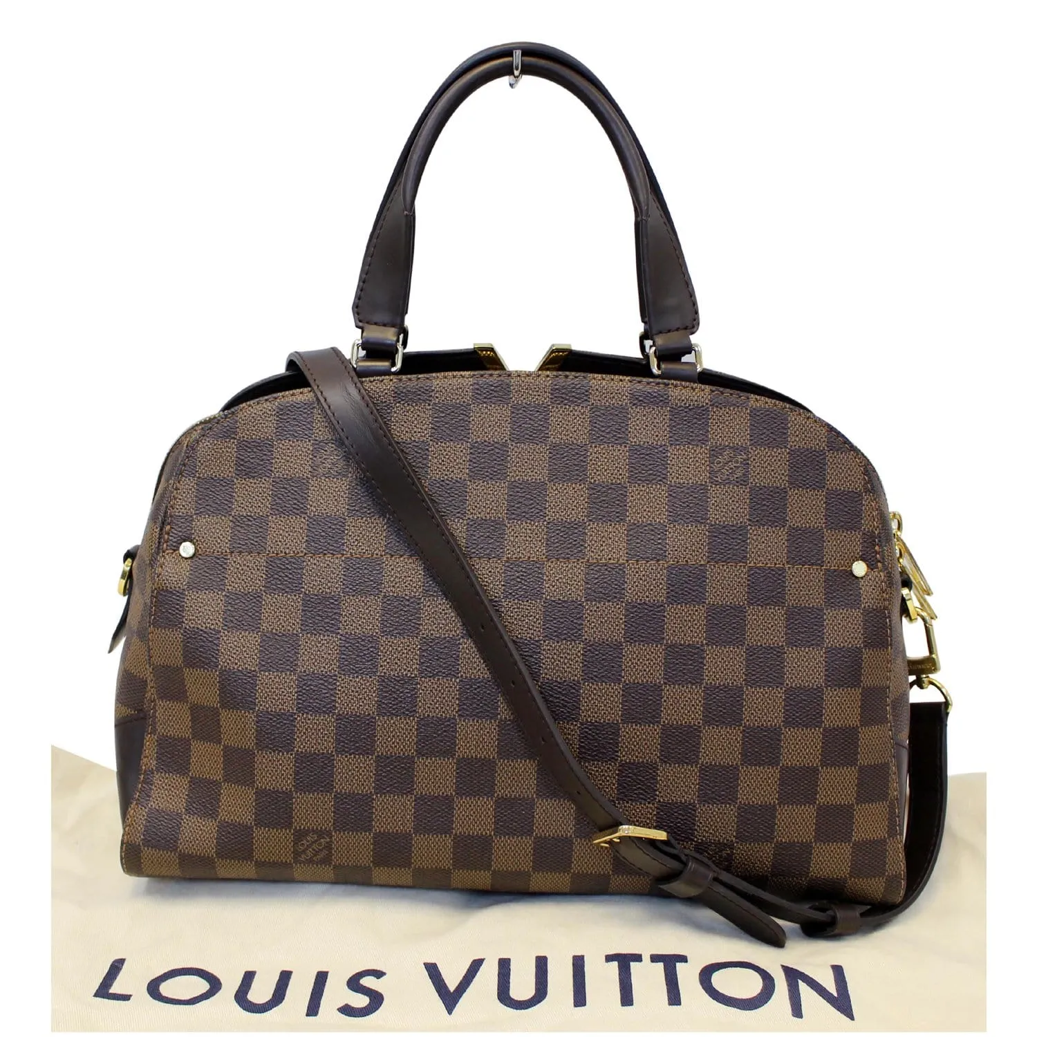 LOUIS VUITTON Kensington Bowling Damier Ebene Shoulder Handbag Brown
