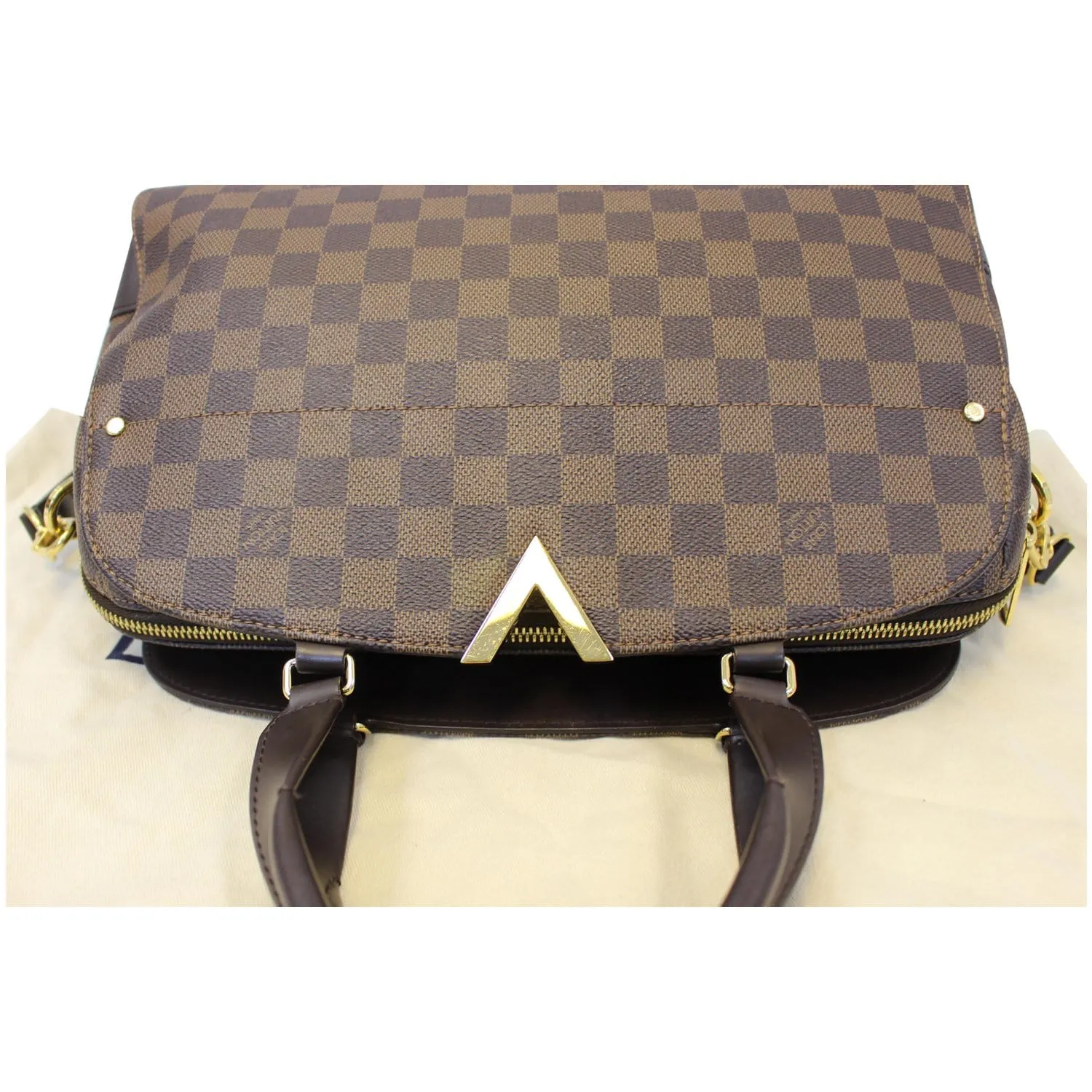 LOUIS VUITTON Kensington Bowling Damier Ebene Shoulder Handbag Brown