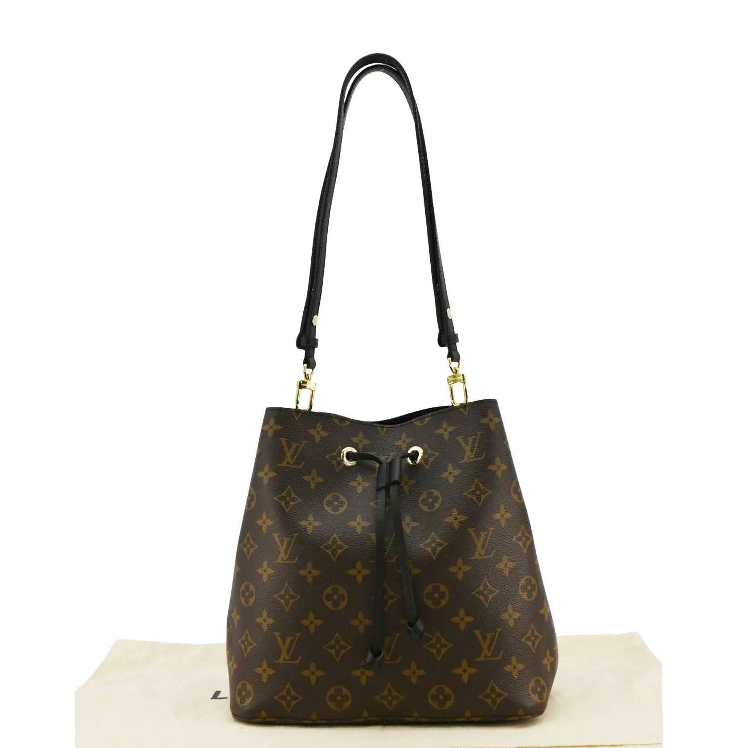 LOUIS VUITTON Neonoe Monogram Canvas Shoulder Bag Black
