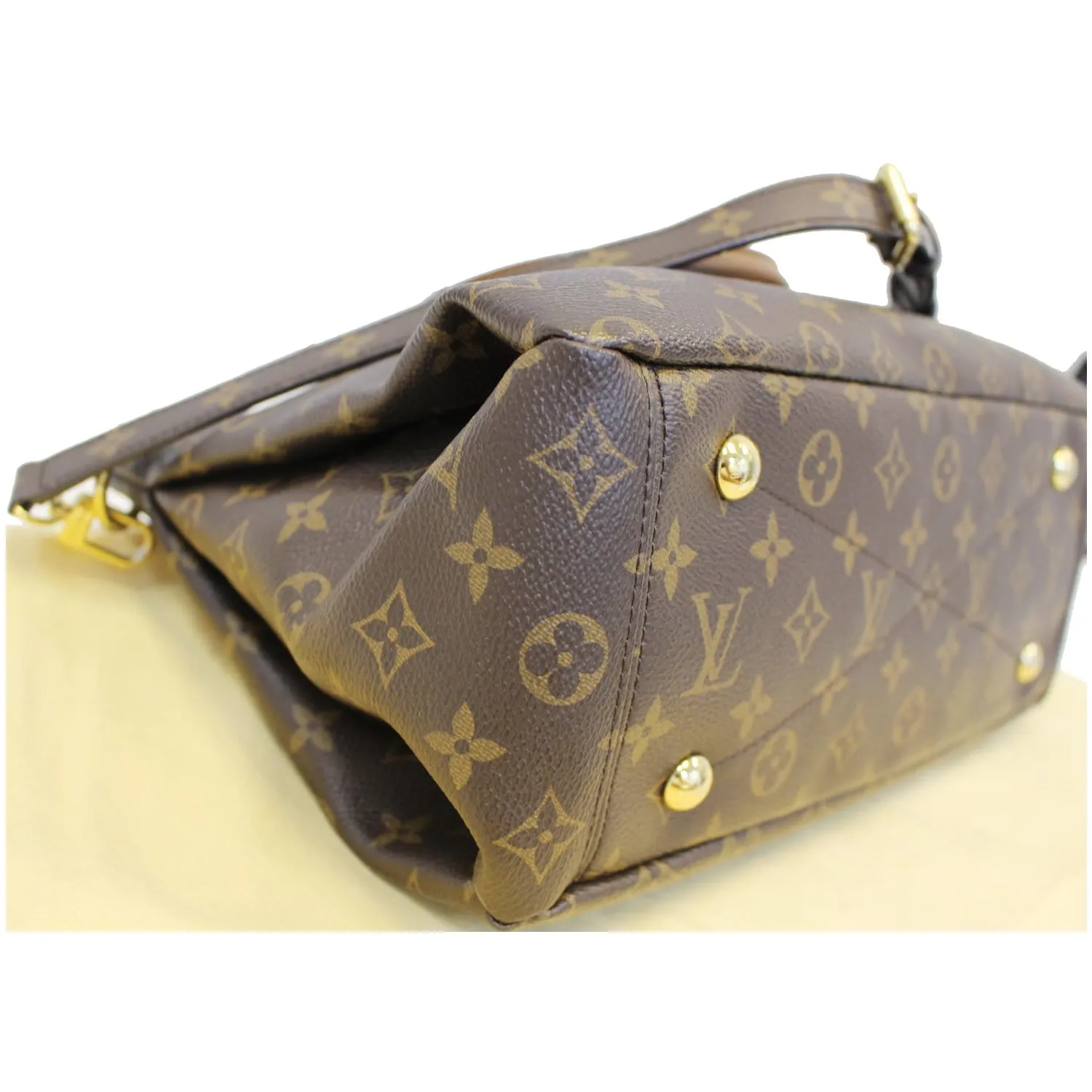 LOUIS VUITTON Pallas Monogram Canvas 2Way Shoulder Bag Brown