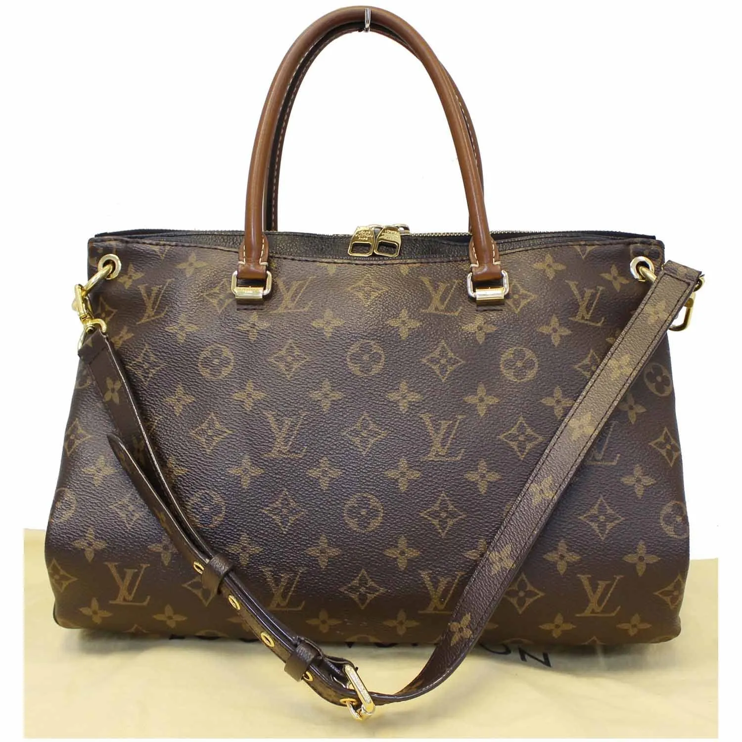 LOUIS VUITTON Pallas Monogram Canvas 2Way Shoulder Bag Brown
