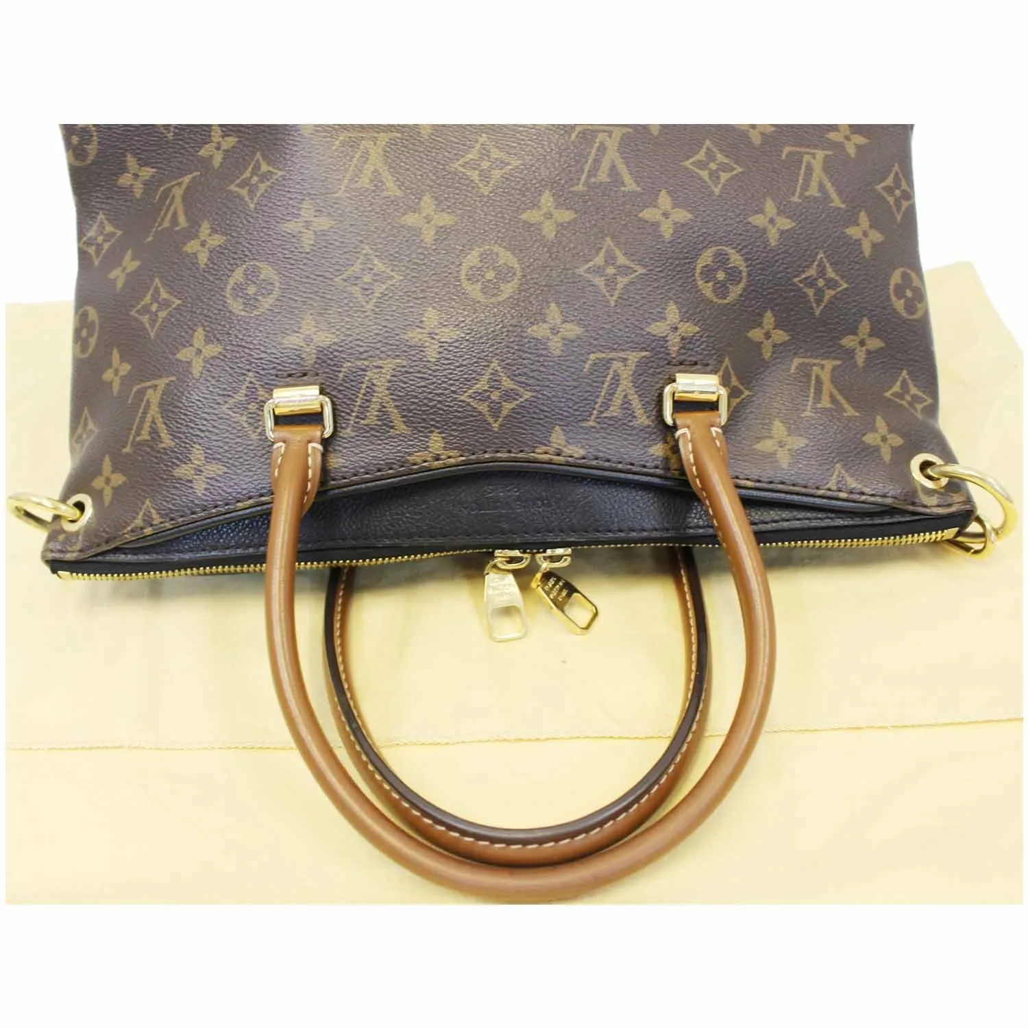 LOUIS VUITTON Pallas Monogram Canvas 2Way Shoulder Bag Brown