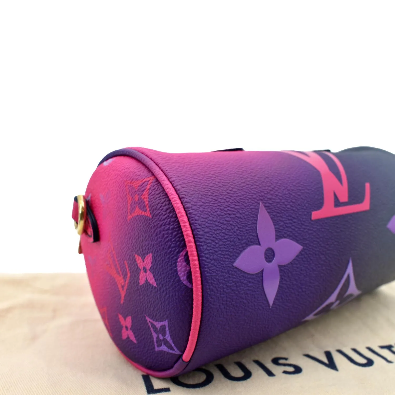 LOUIS VUITTON Papillon BB Monogram Canvas Shoulder Handbag Midnight Fuchsia