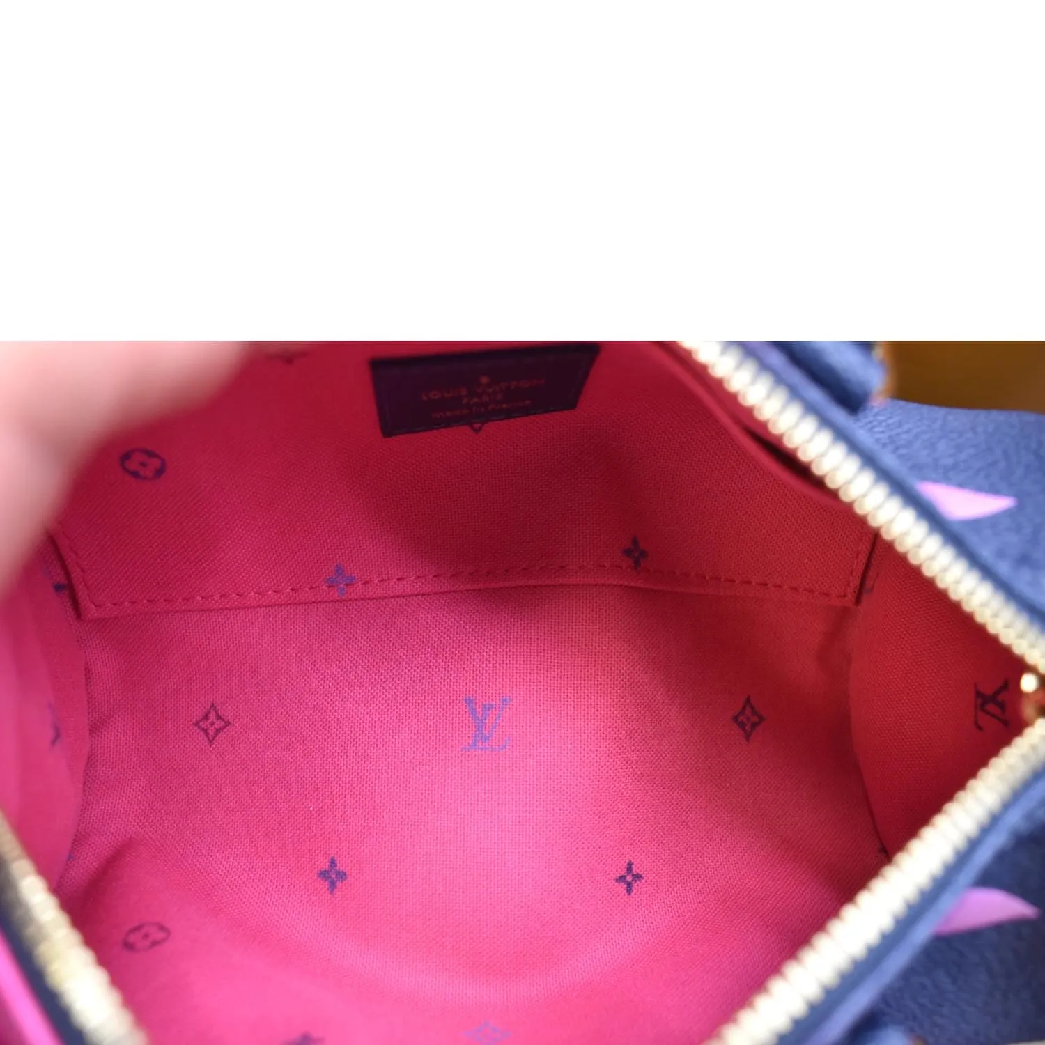 LOUIS VUITTON Papillon BB Monogram Canvas Shoulder Handbag Midnight Fuchsia