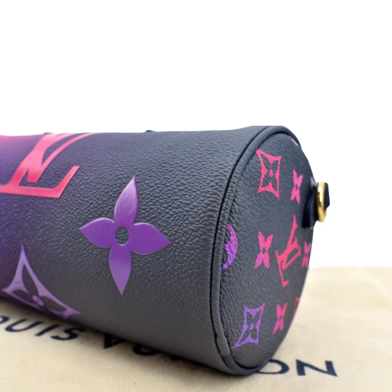 LOUIS VUITTON Papillon BB Monogram Canvas Shoulder Handbag Midnight Fuchsia