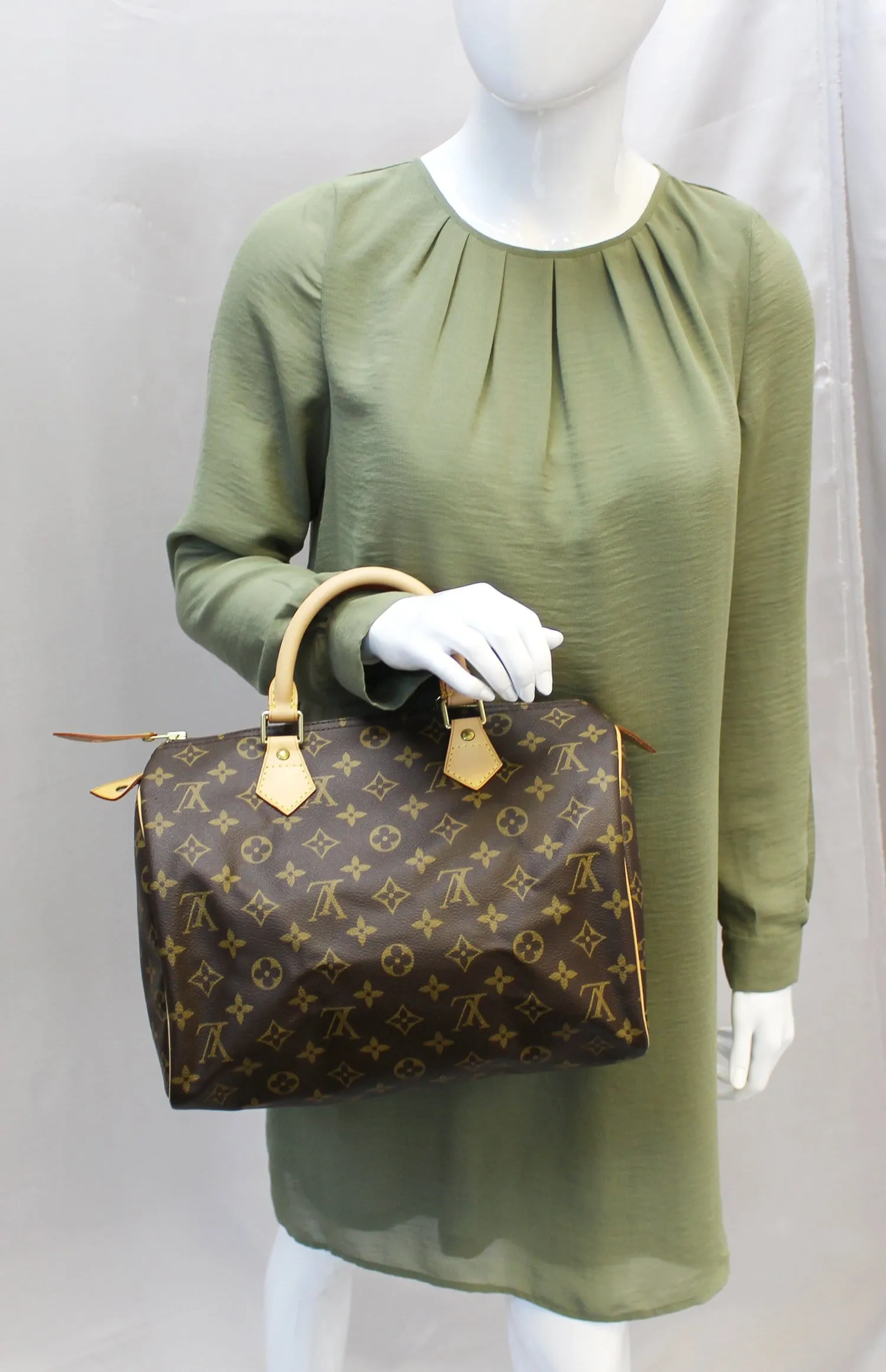 LOUIS VUITTON Pre Owned Satchel Bag Monogram Canvas Speedy 30 Brown