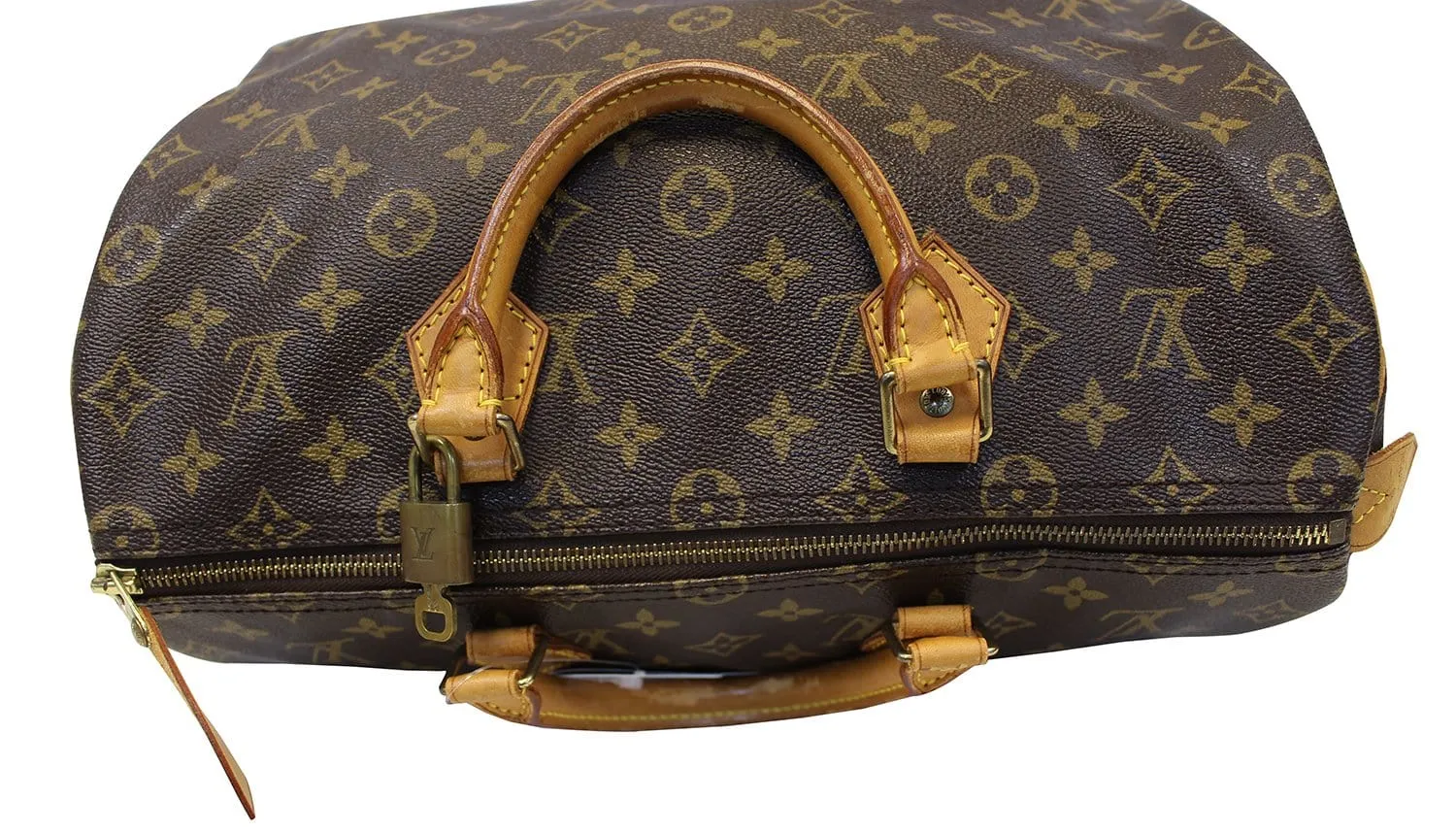 LOUIS VUITTON Speedy 35 Pre Owned Monogram Canvas  Brown Satchel Bag