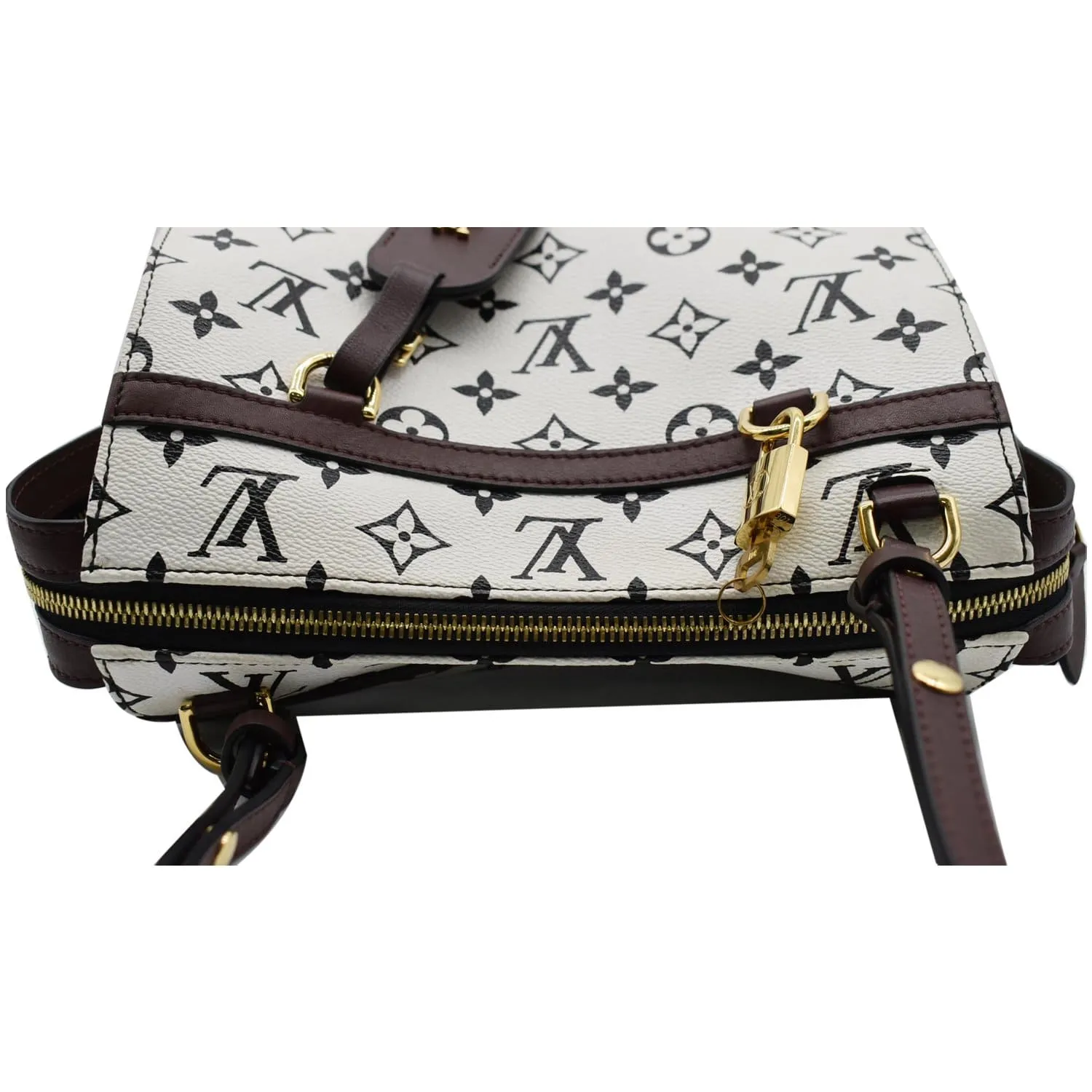 LOUIS VUITTON Speedy Amazon PM Monogram Canvas Crossbody Bag White Chocolat