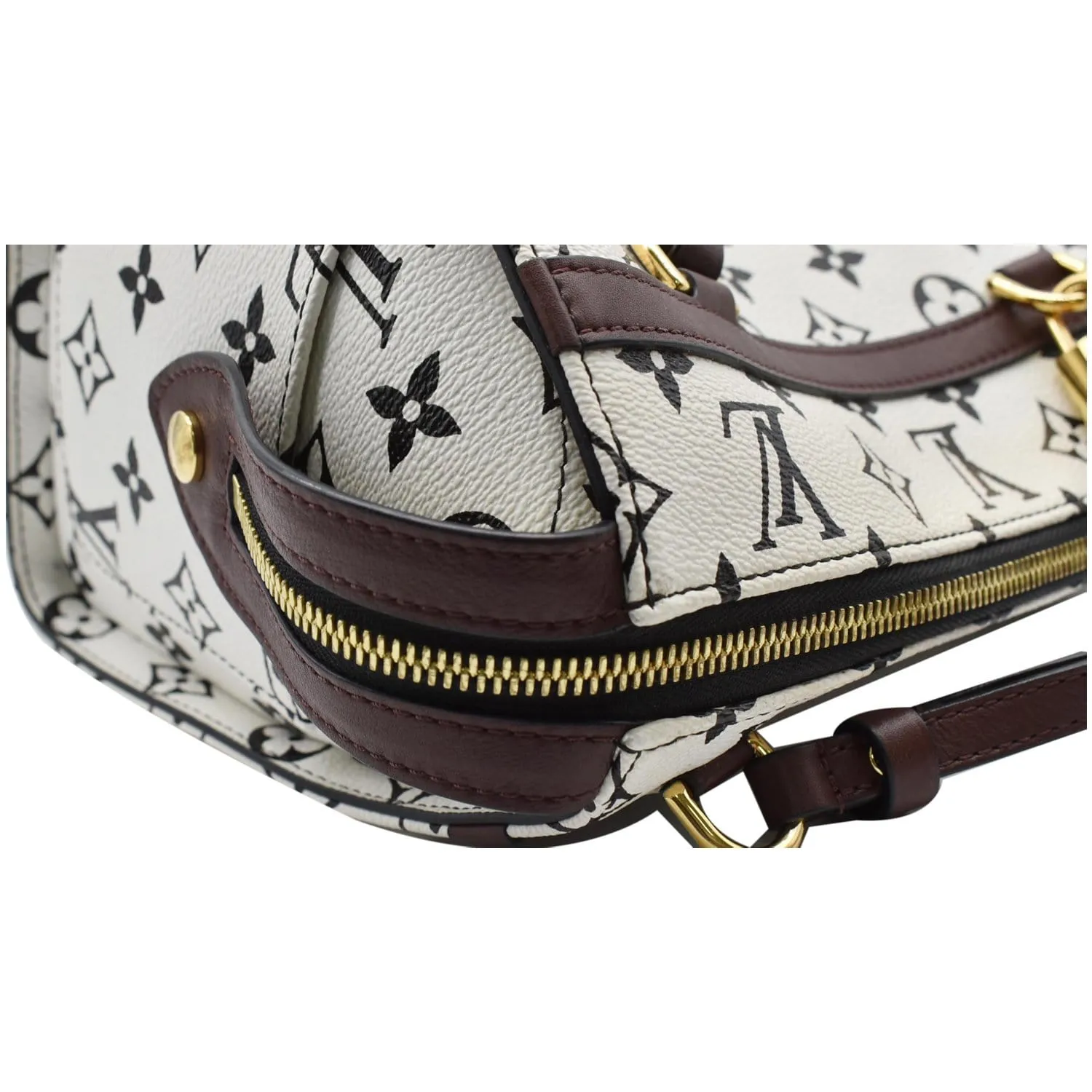 LOUIS VUITTON Speedy Amazon PM Monogram Canvas Crossbody Bag White Chocolat