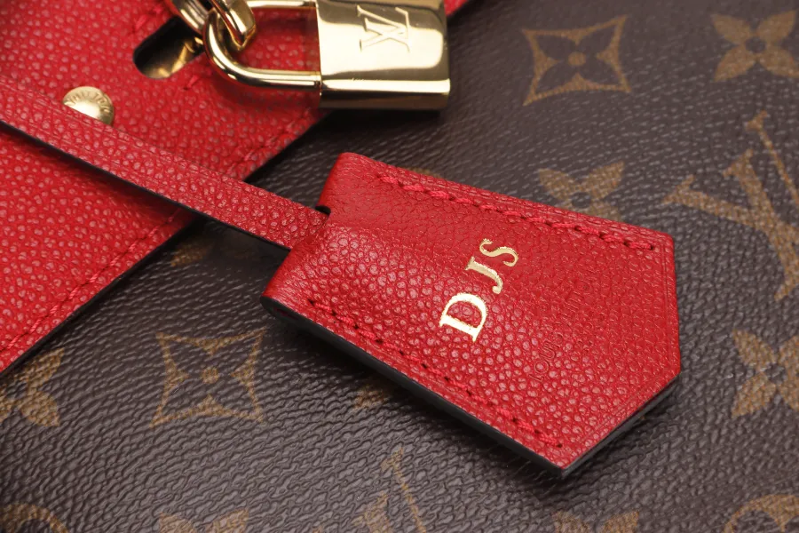 LOUIS VUITTON VENUS HANDBAG (M41738)RED LEATHER & MONOGRAM CANVAS GOLD HARDWARE, WITH STRAP, KEYS, LOCK & DUST COVER