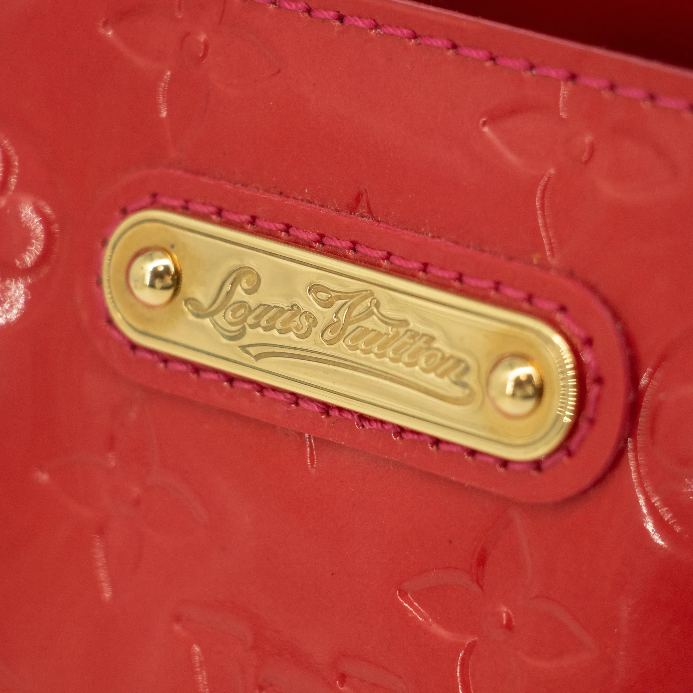 Louis Vuitton Vernis Wilshire Red Handbag #2566