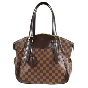LOUIS VUITTON VERONA MM HANDBAG PURSE DAMIER EBENE N41118 64441