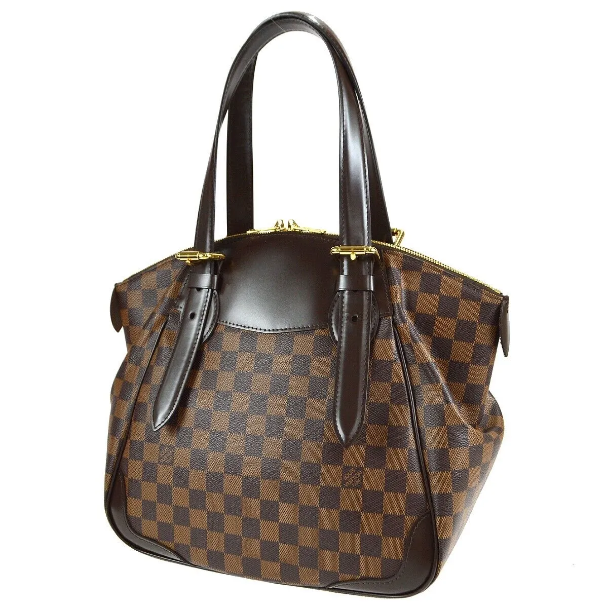 LOUIS VUITTON VERONA MM HANDBAG PURSE DAMIER EBENE N41118 64441