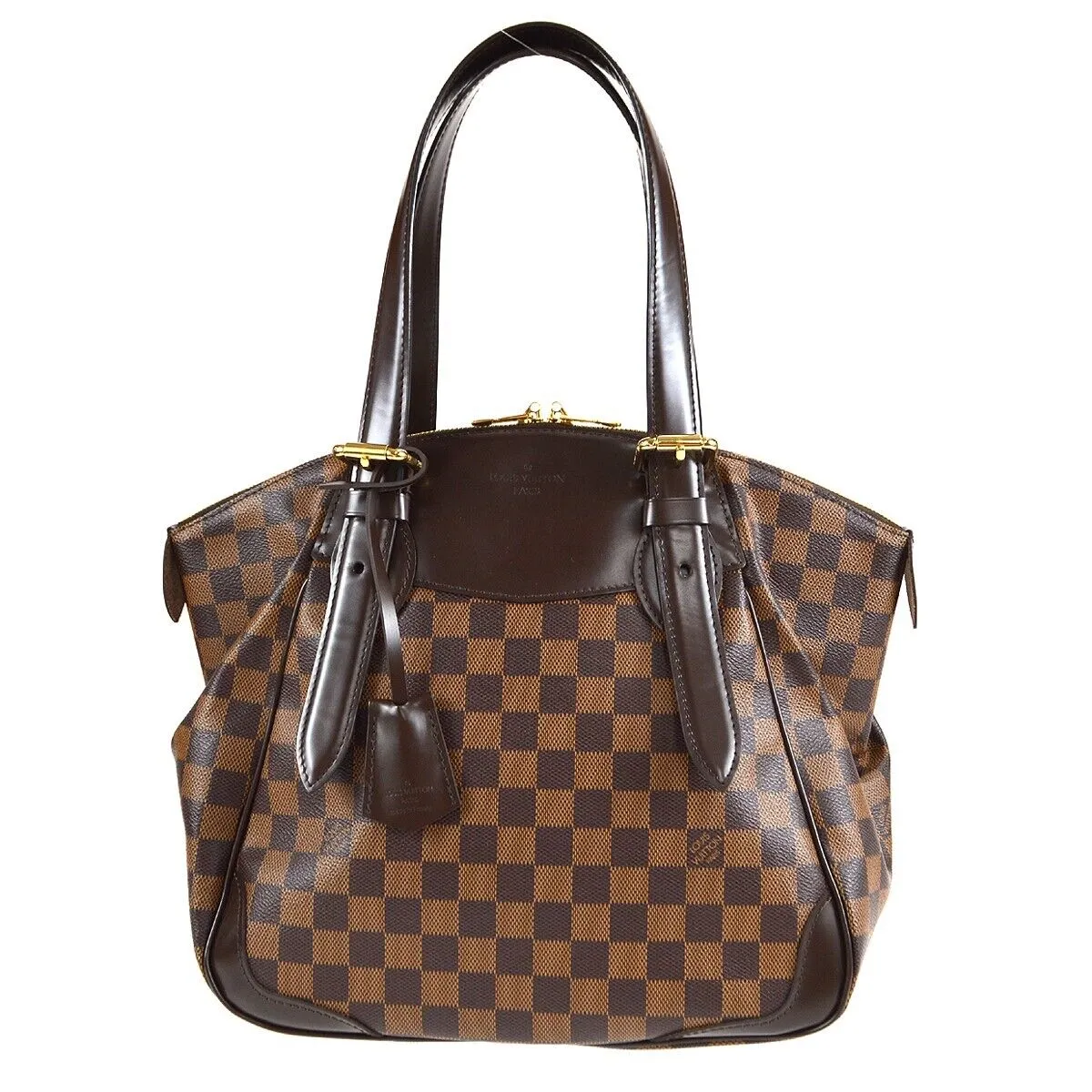LOUIS VUITTON VERONA MM HANDBAG PURSE DAMIER EBENE N41118 64441