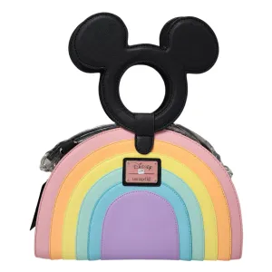 Loungefly Disney Mickey Rainbow Handle Crossbody DEFECTIVE #499