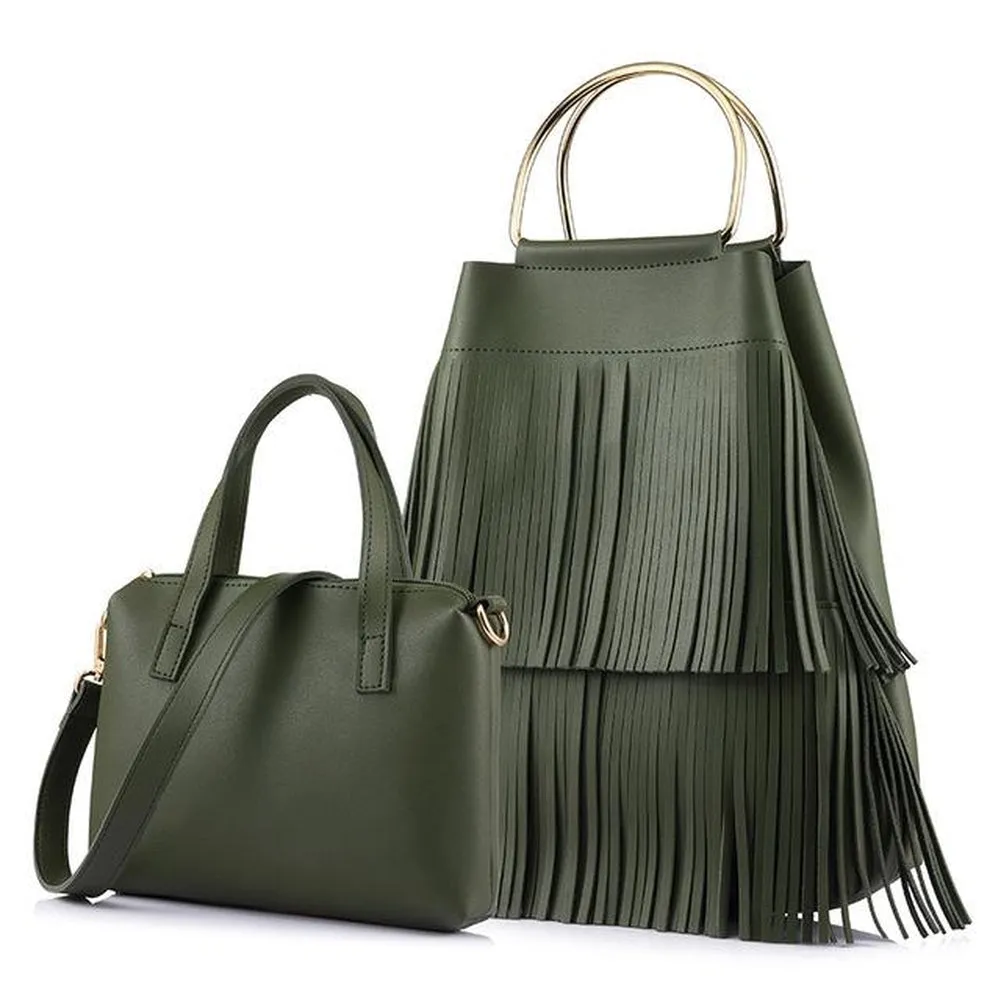 <bold>Bucket & Crossbody Bag Set <br>Vegan-Leather