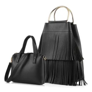 <bold>Bucket & Crossbody Bag Set <br>Vegan-Leather