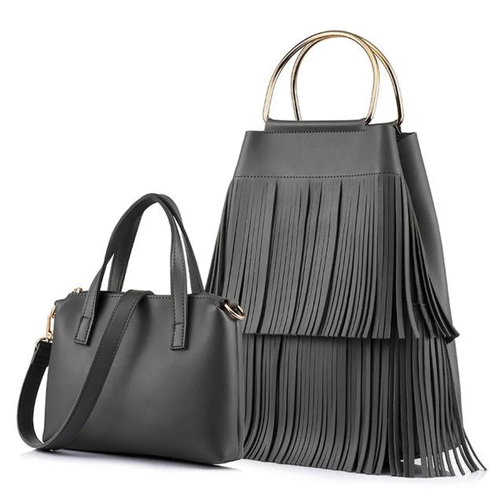 <bold>Bucket & Crossbody Bag Set <br>Vegan-Leather