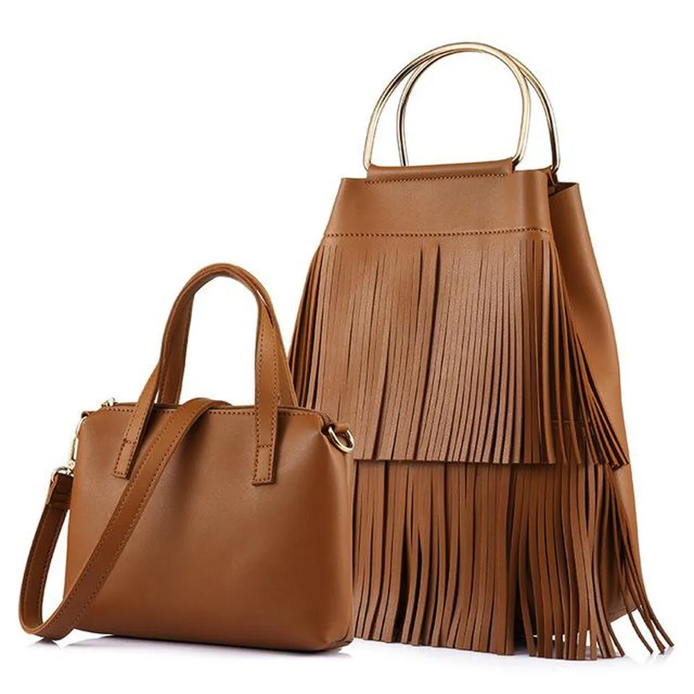 <bold>Bucket & Crossbody Bag Set <br>Vegan-Leather